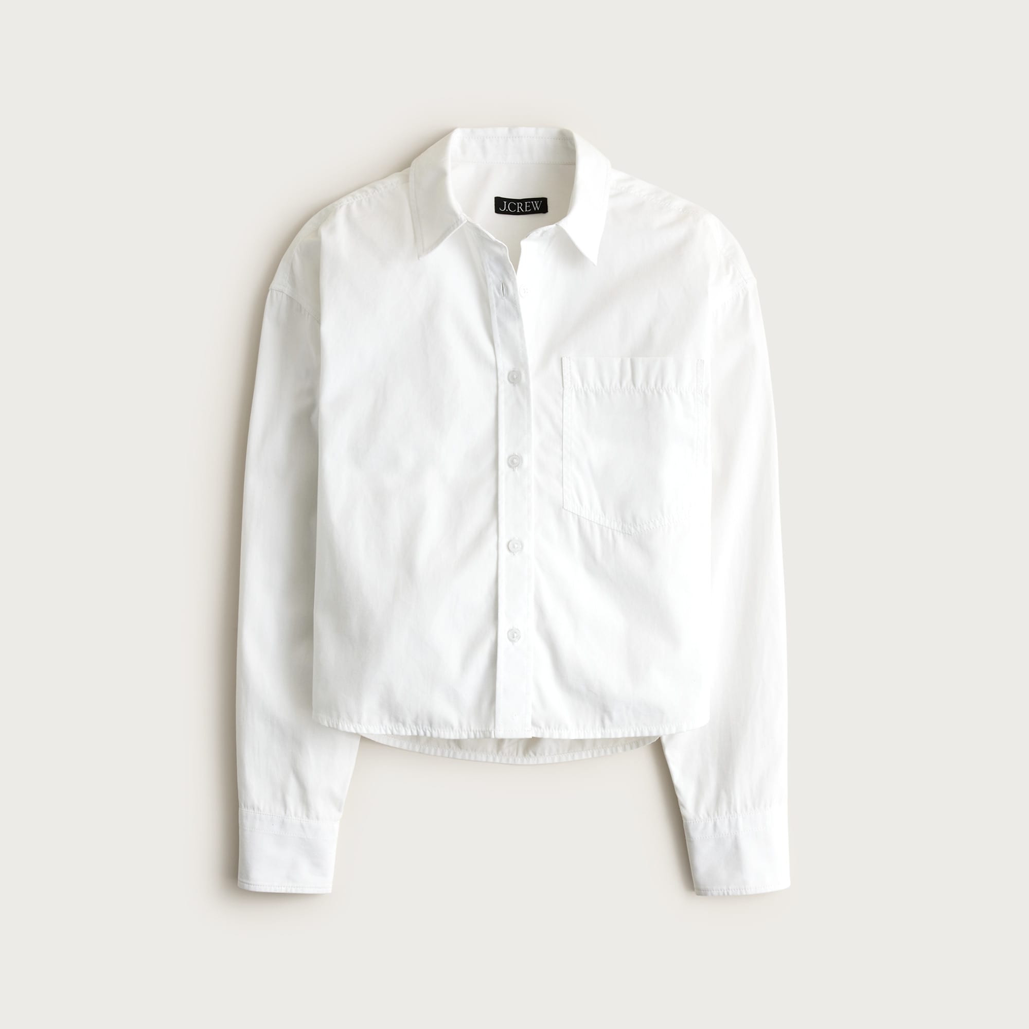 Étienne Cropped Button-up Shirt In Cotton Poplin For Women | J.Crew