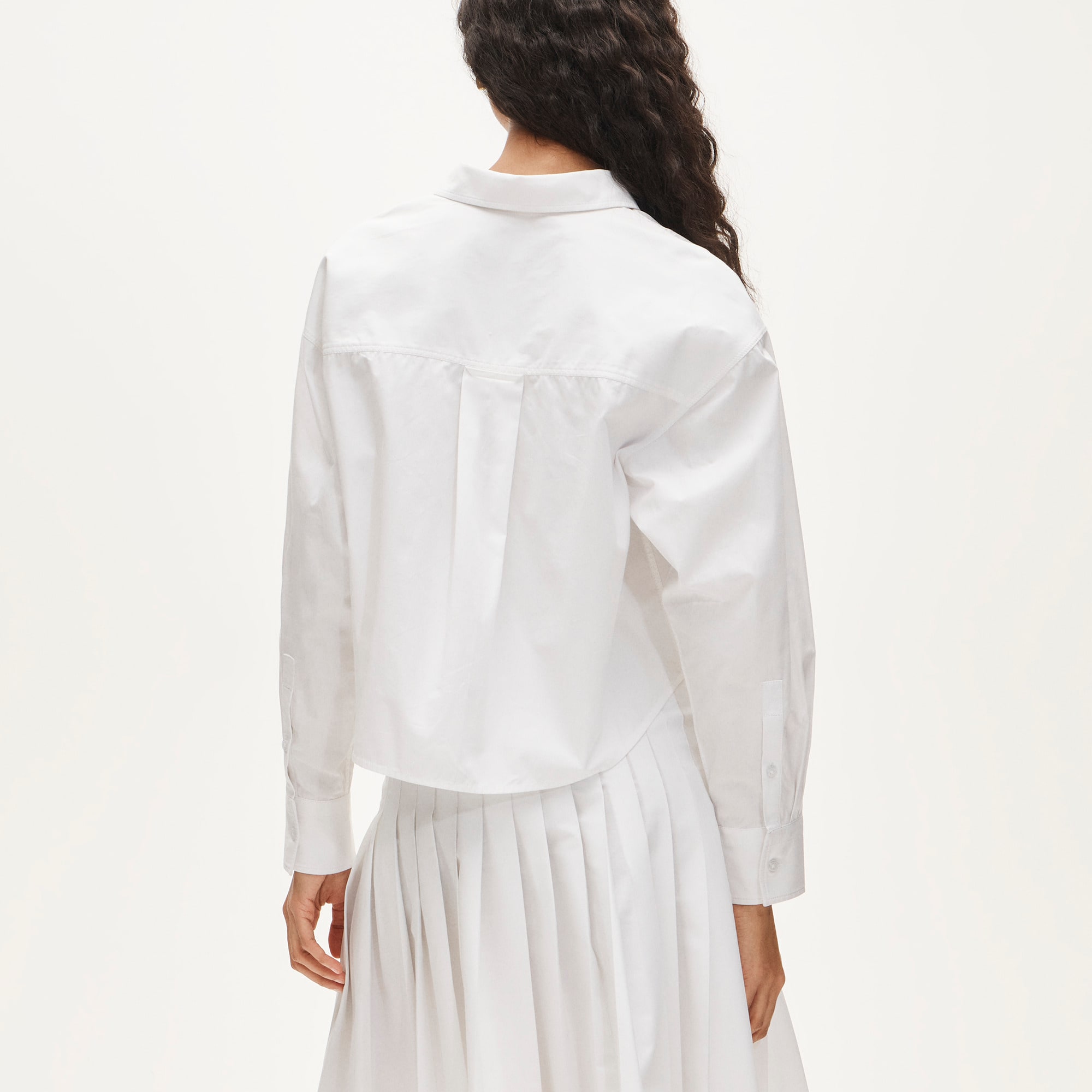 Étienne cropped button-up shirt in cotton poplin