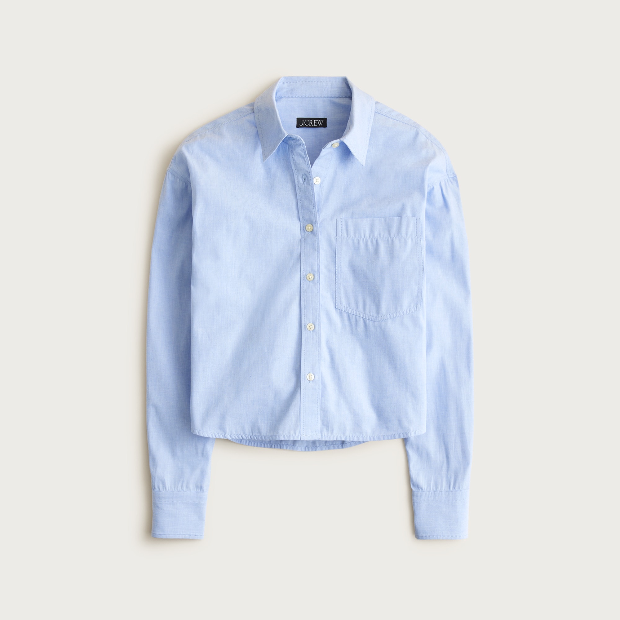 Étienne cropped button-up shirt in cotton poplin
