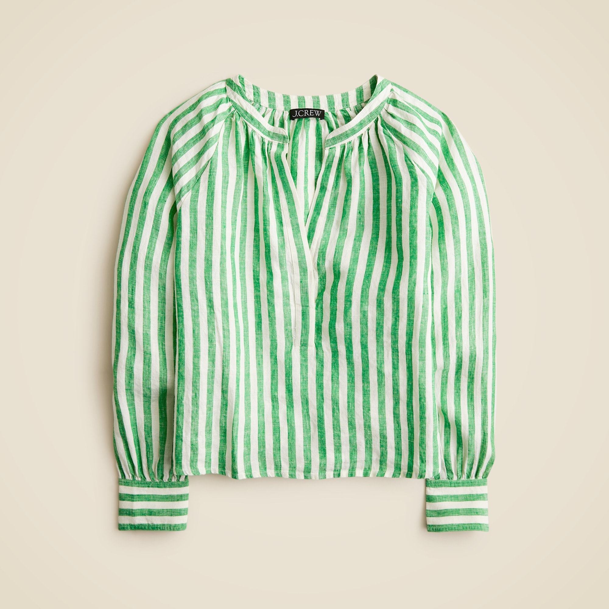 womens Cabana top in striped linen