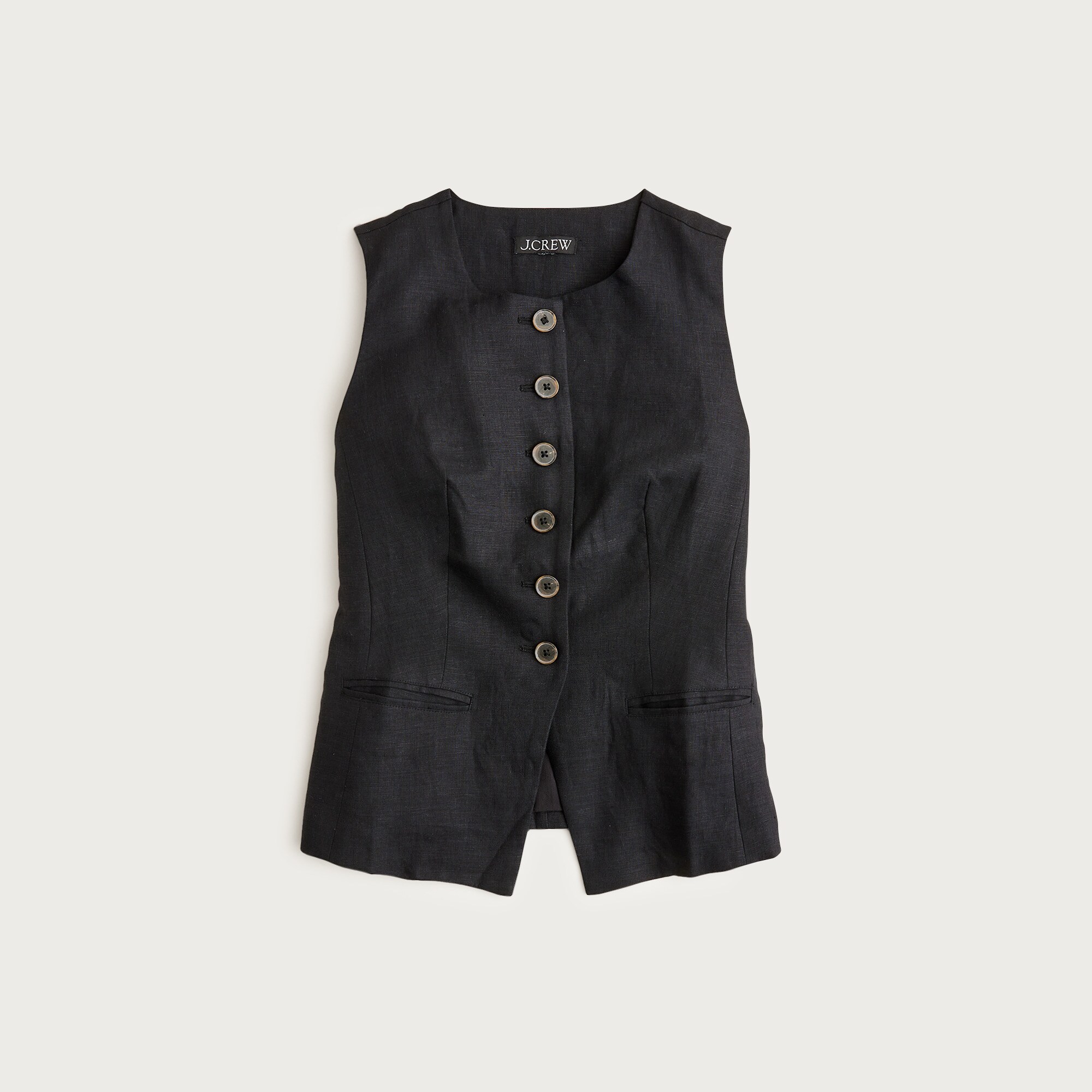  Cutaway vest top in linen