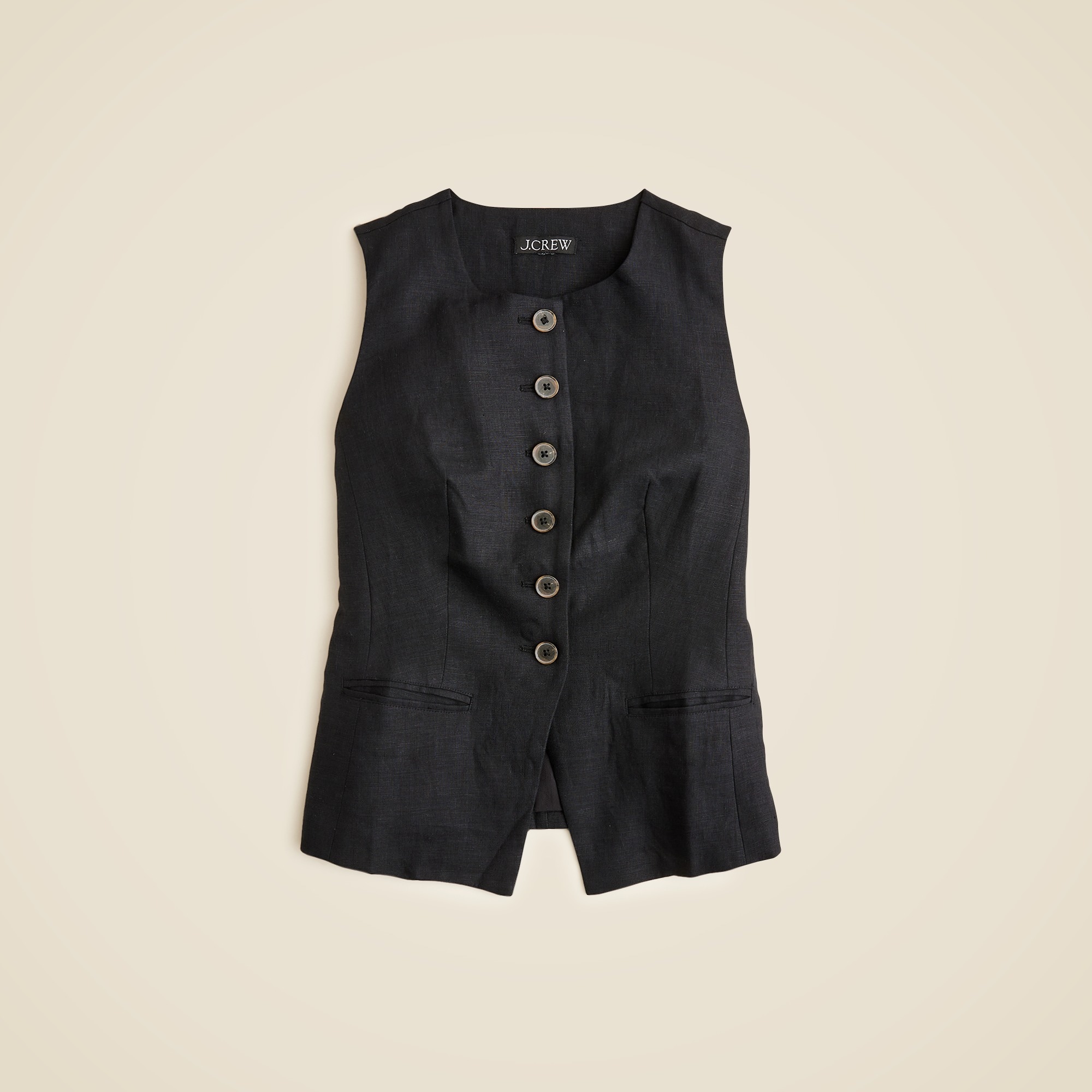 womens Cutaway vest top in linen