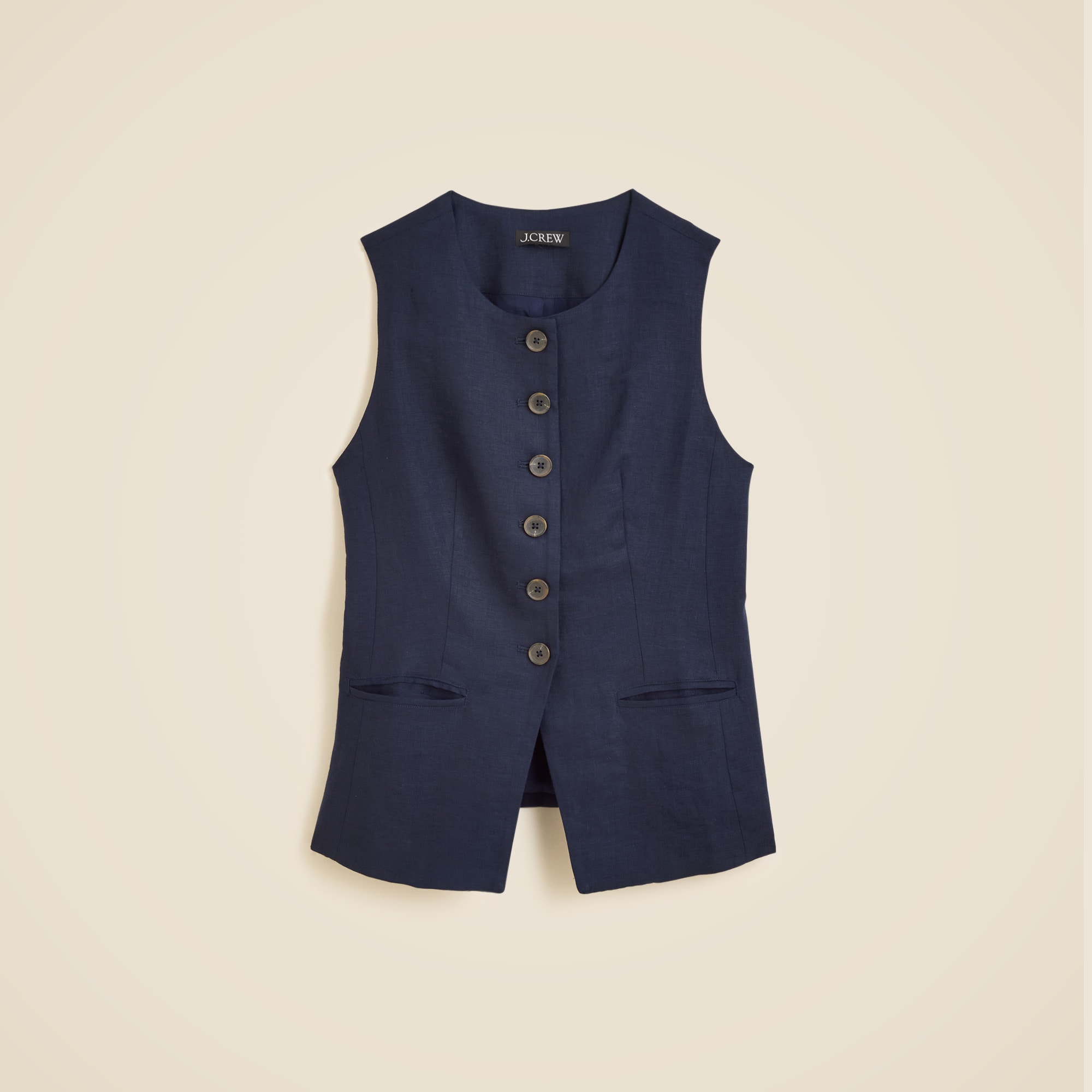 Cutaway vest top in linen