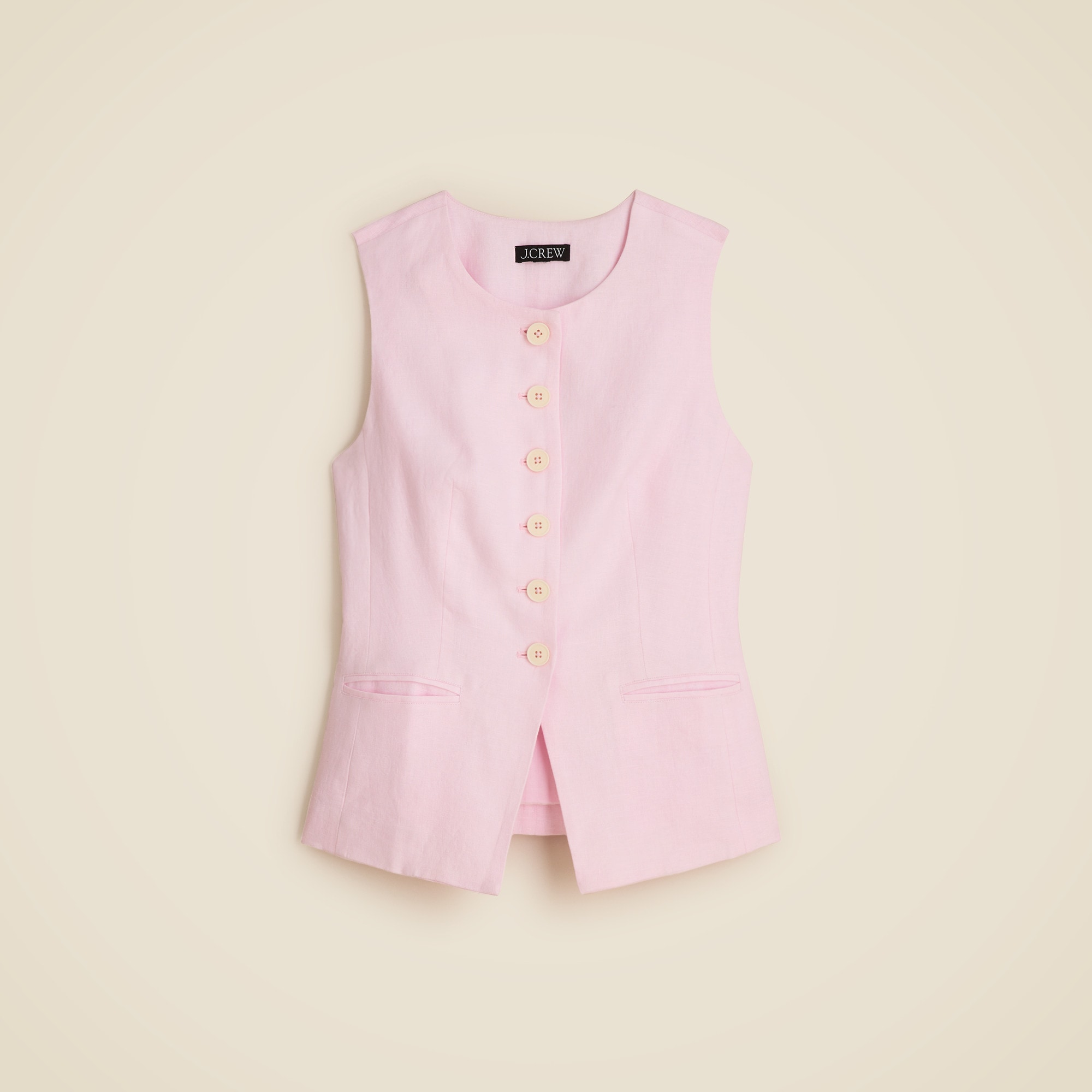 womens Cutaway vest top in linen