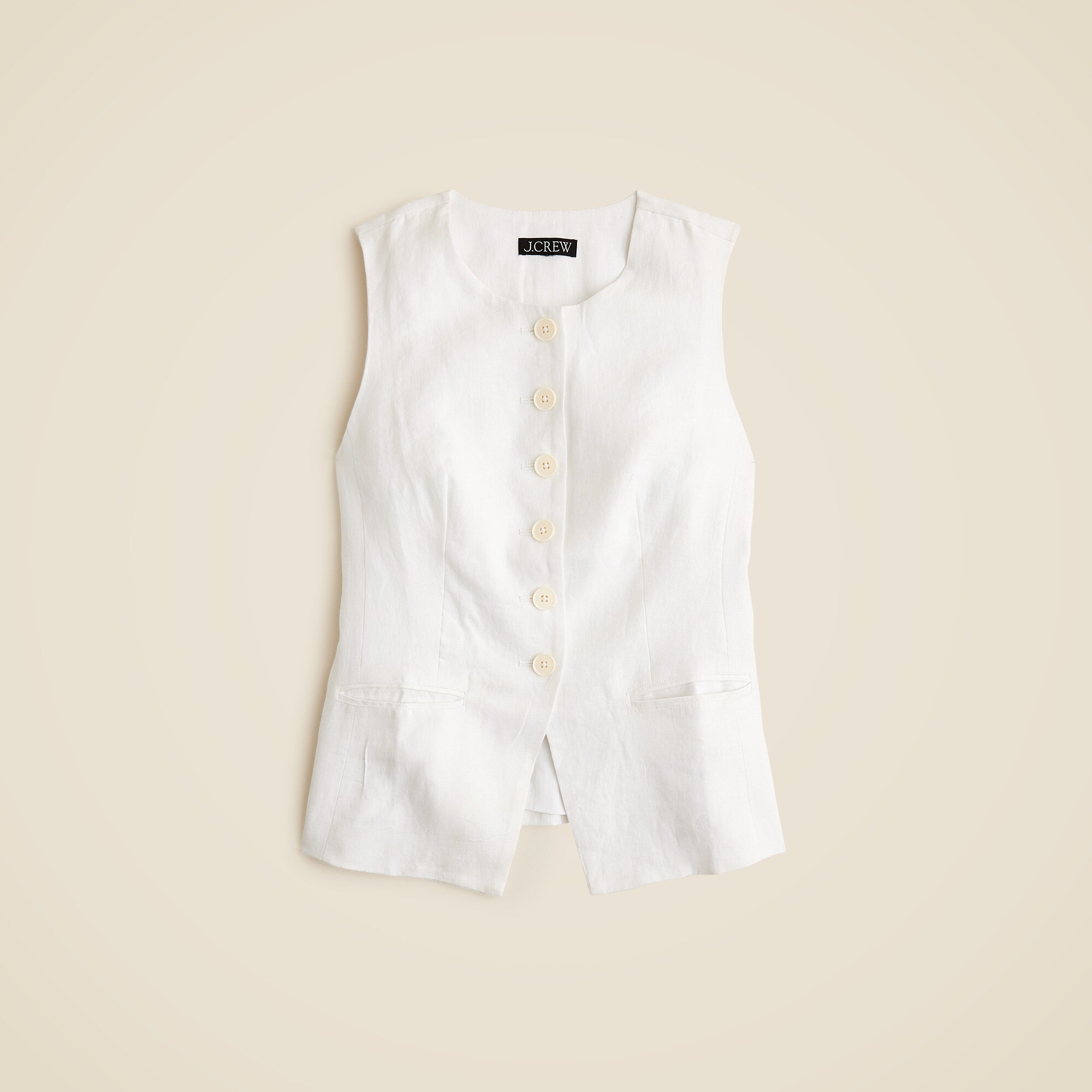 Cutaway vest top in linen