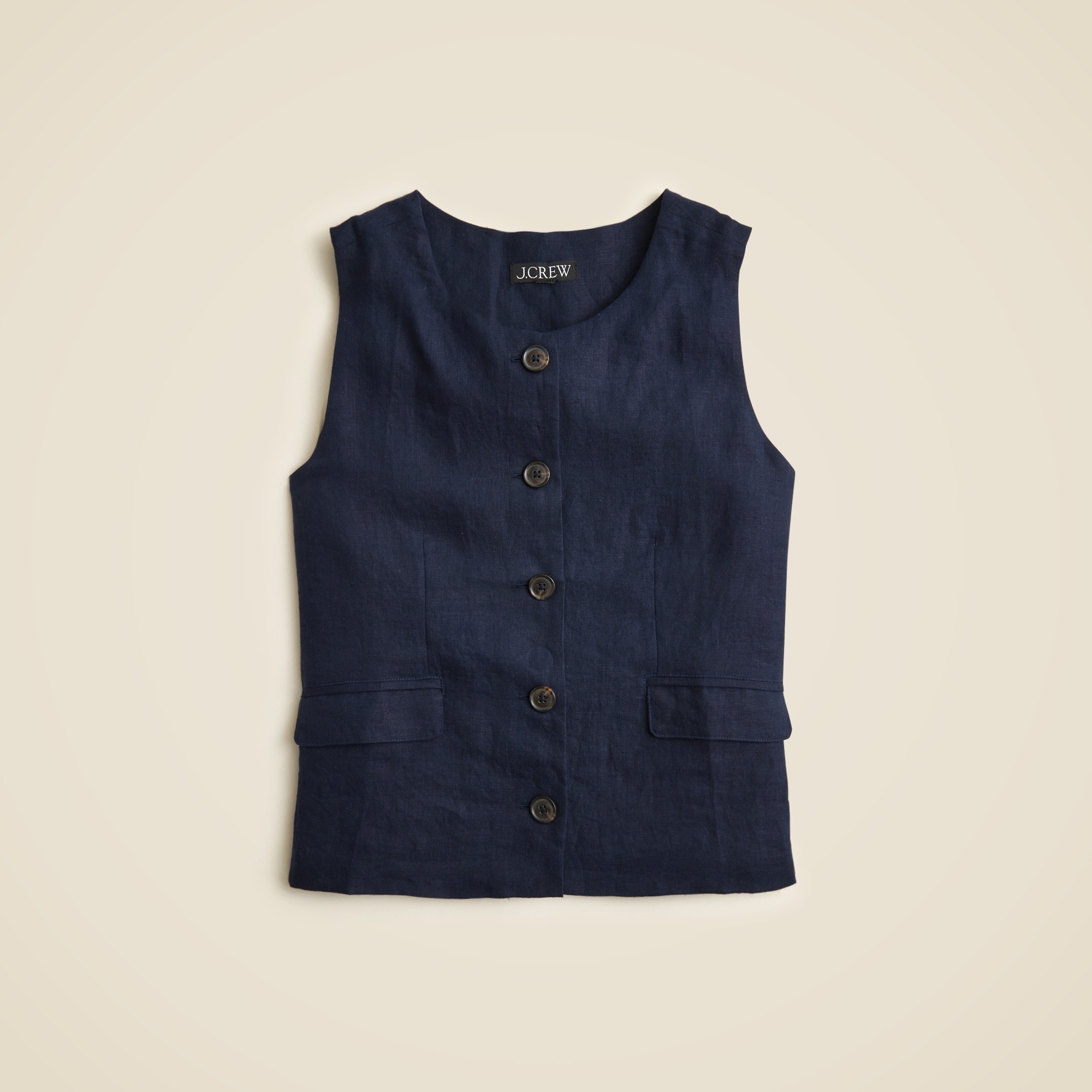 womens Crewneck vest in linen