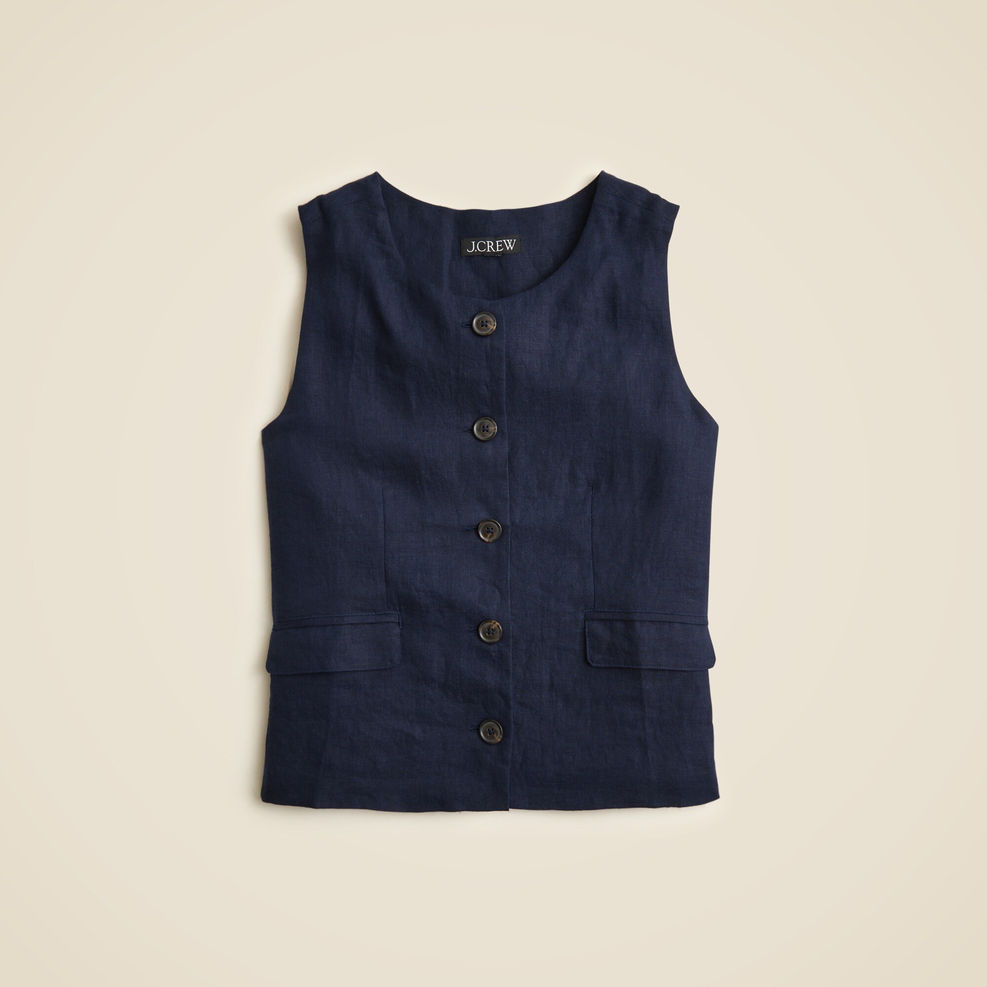womens Crewneck vest in linen