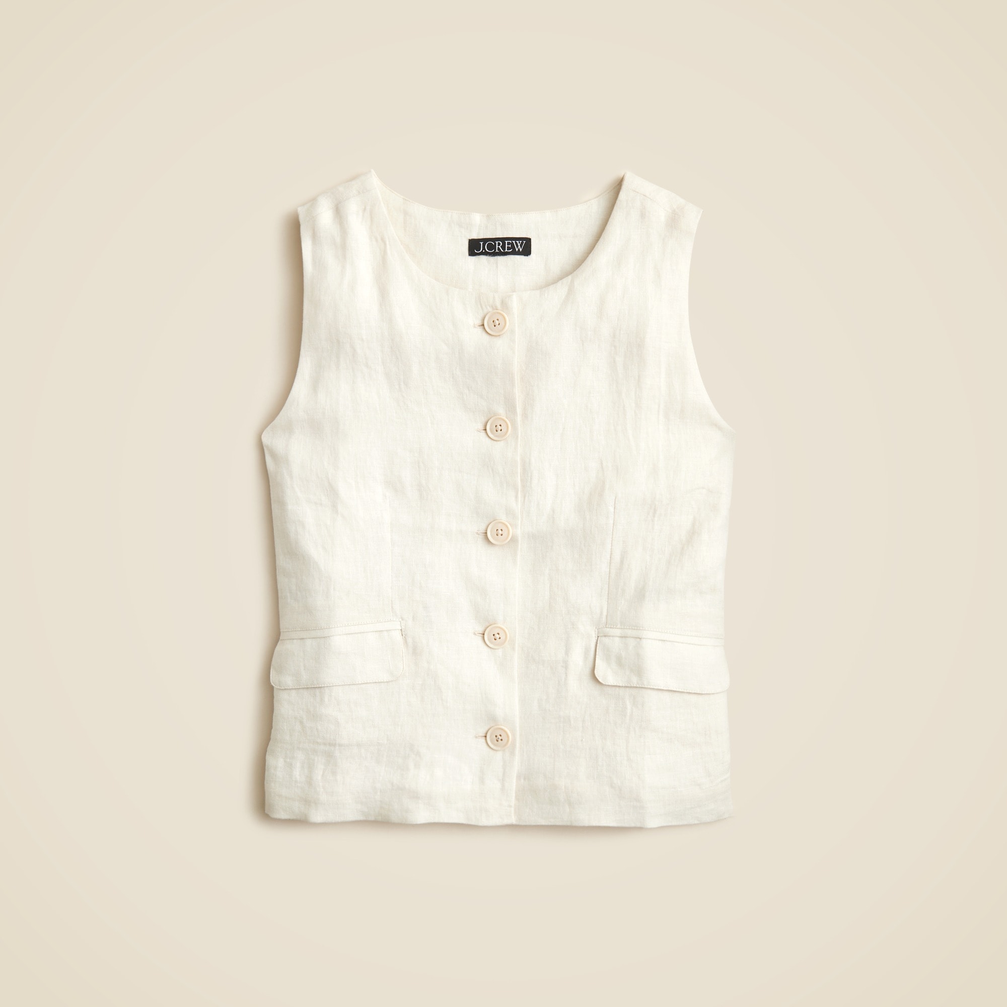 Crewneck vest in linen