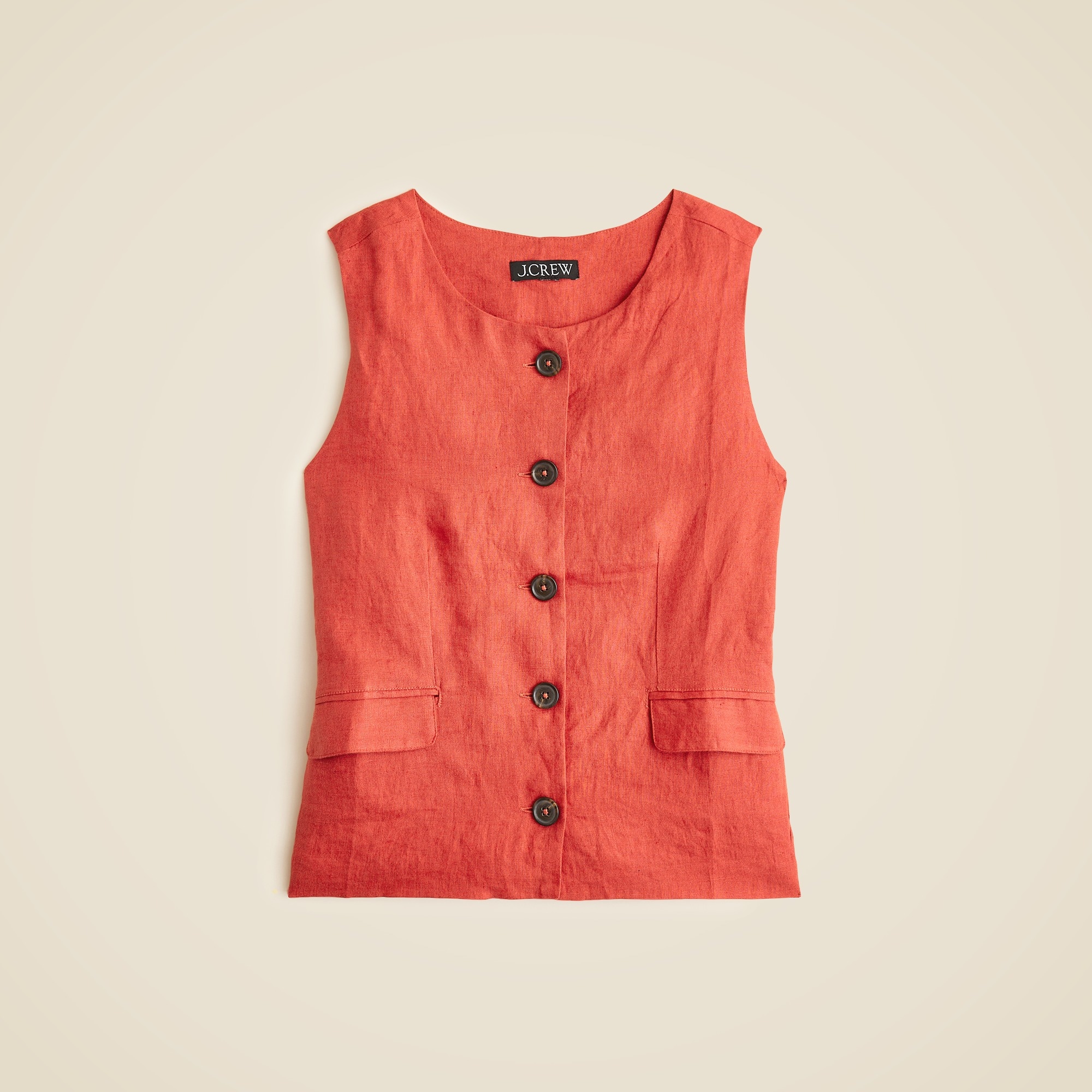 womens Crewneck vest in linen
