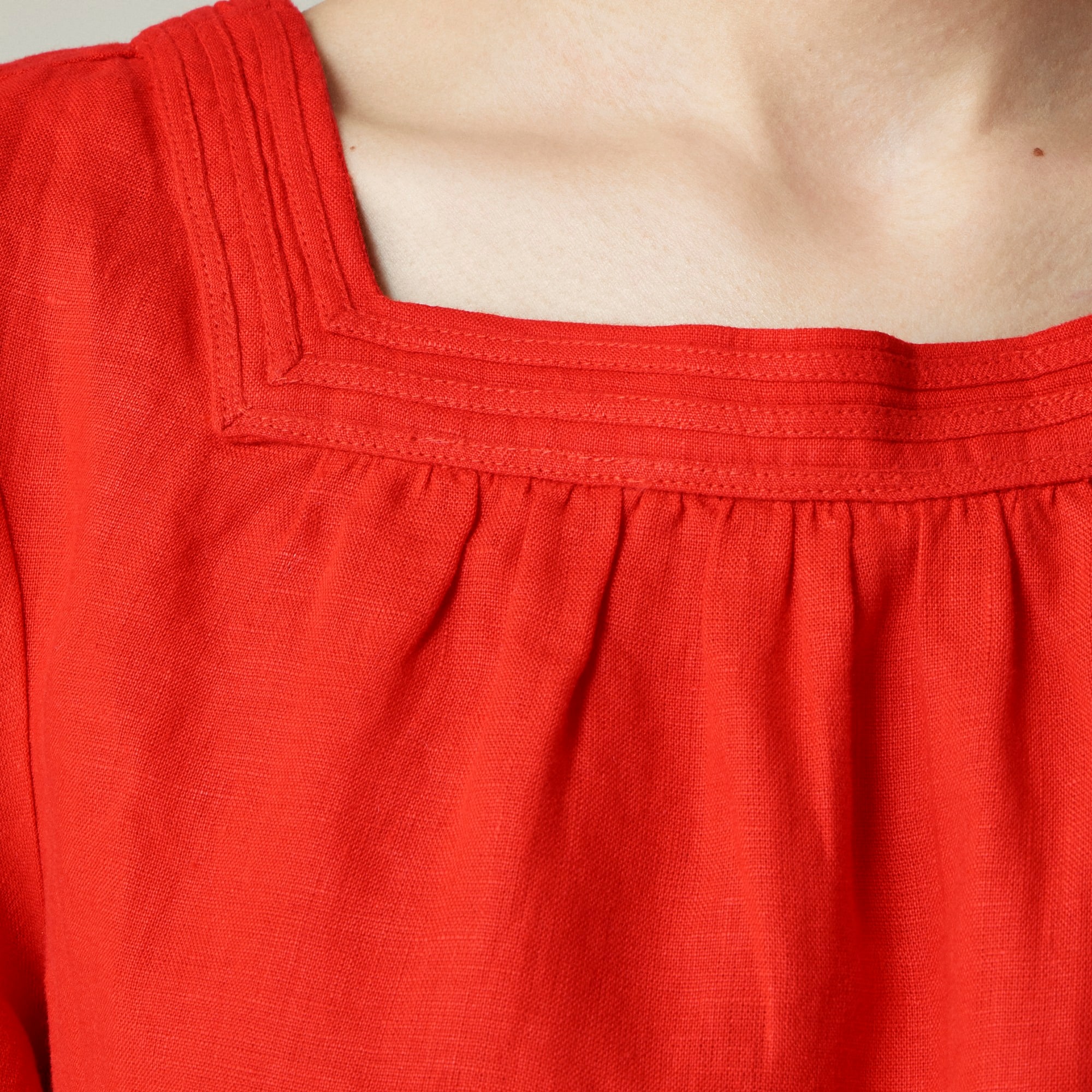 Sailor squareneck top in linen