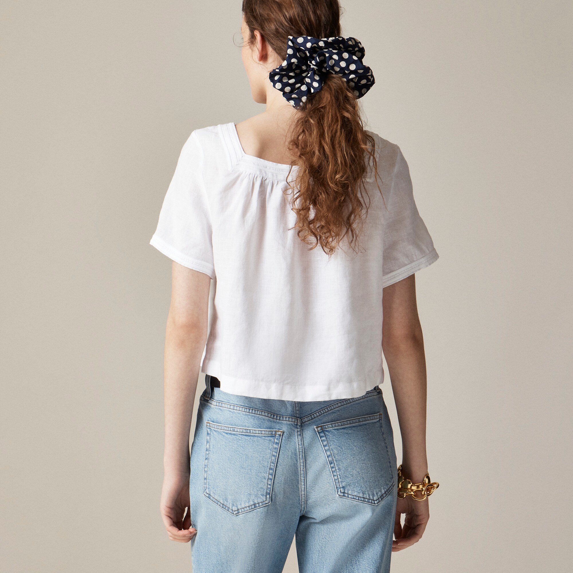 Sailor squareneck top in linen