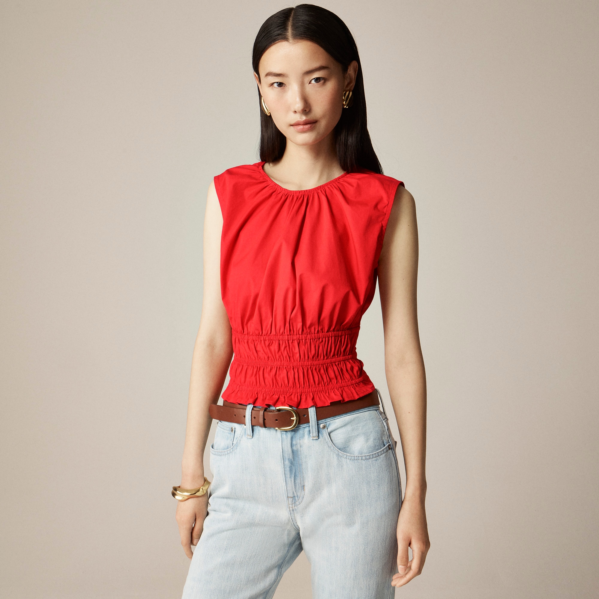 womens Hyacinth top in cotton poplin