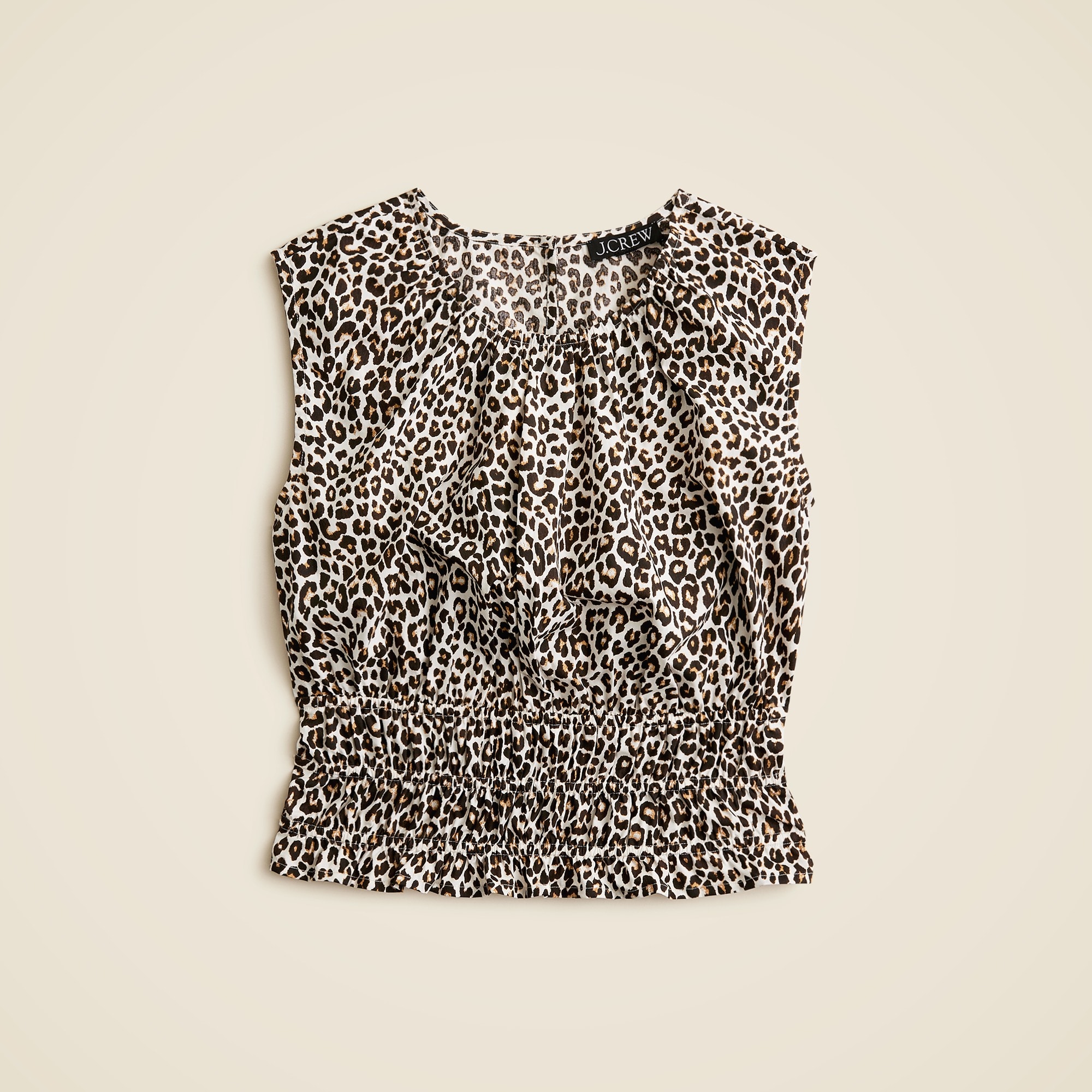 Hyacinth top in leopard cotton poplin