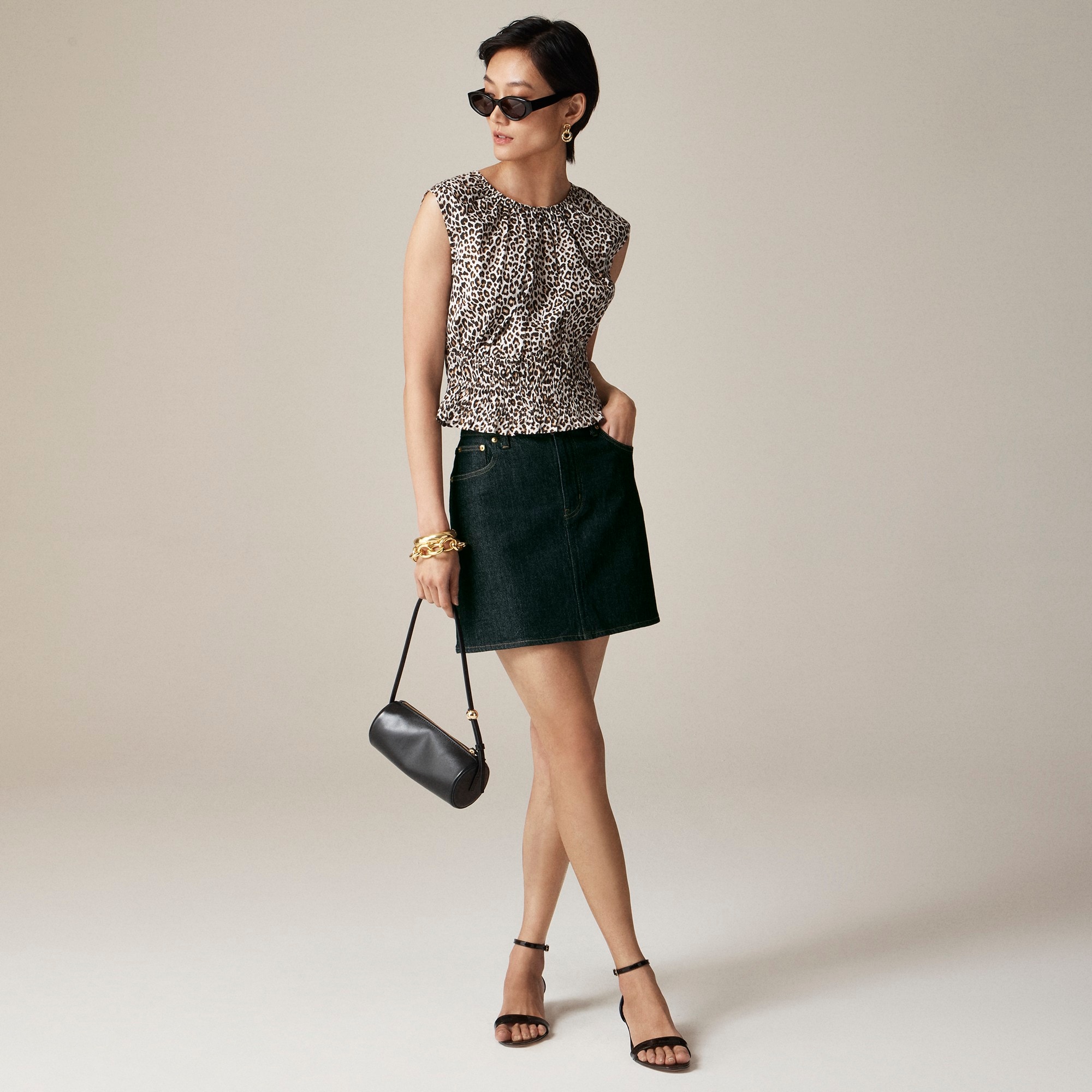 Hyacinth top in leopard cotton poplin - image 3