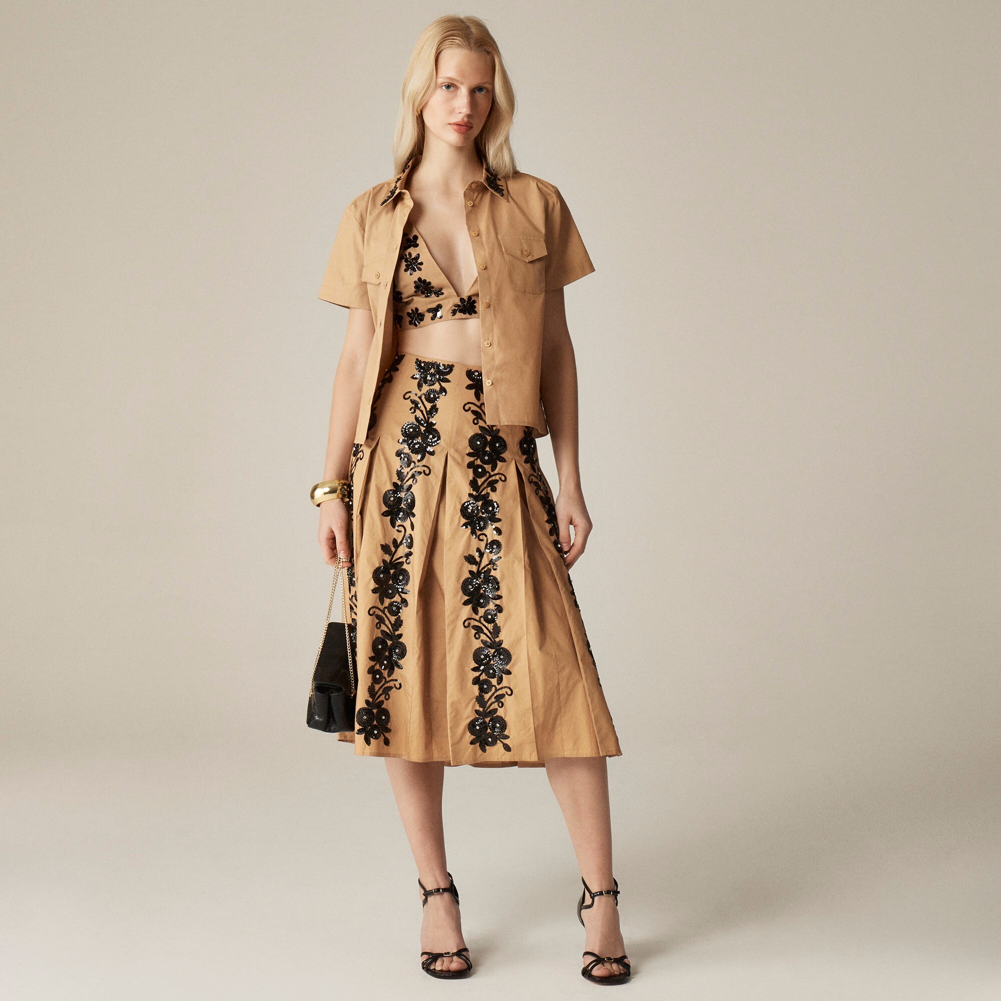 Collection bra top with floral sequins