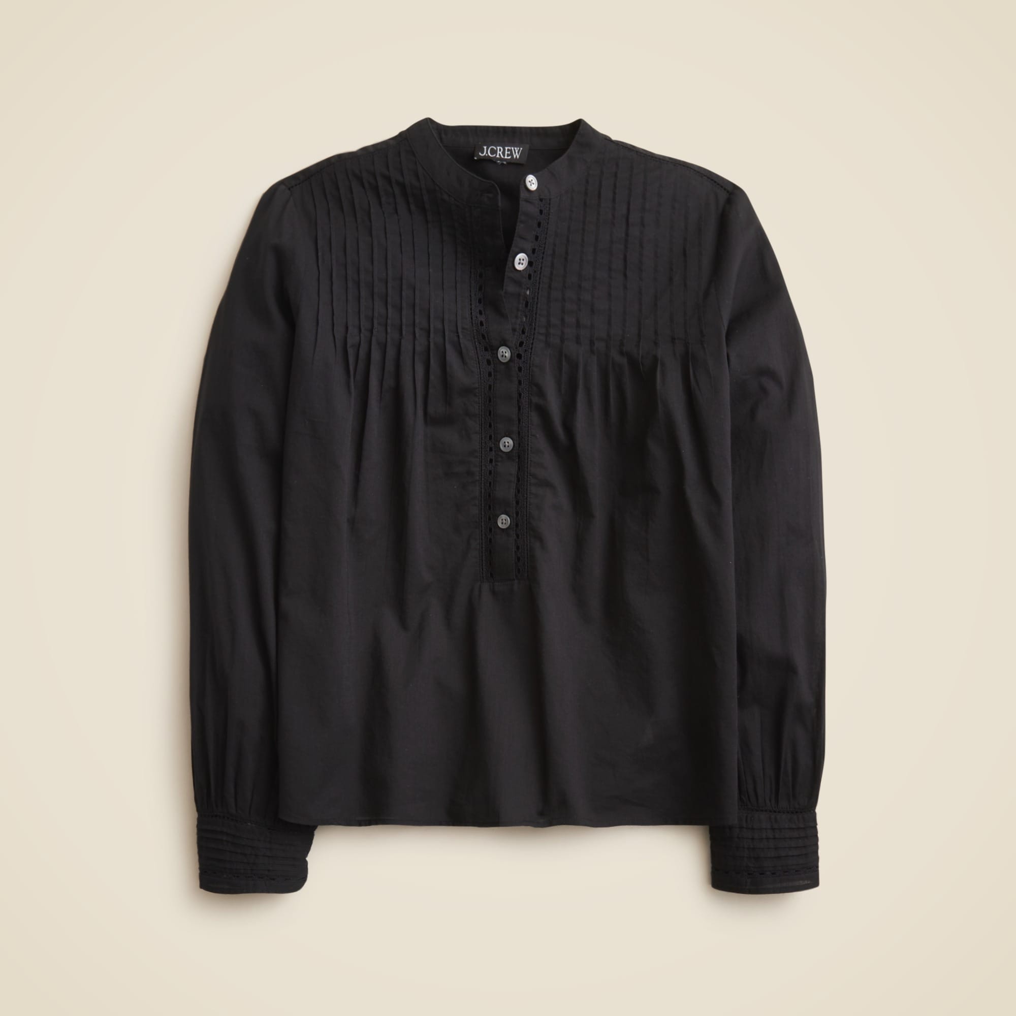 Pintuck Lace-trim Top In Cotton Voile For Women | J.Crew