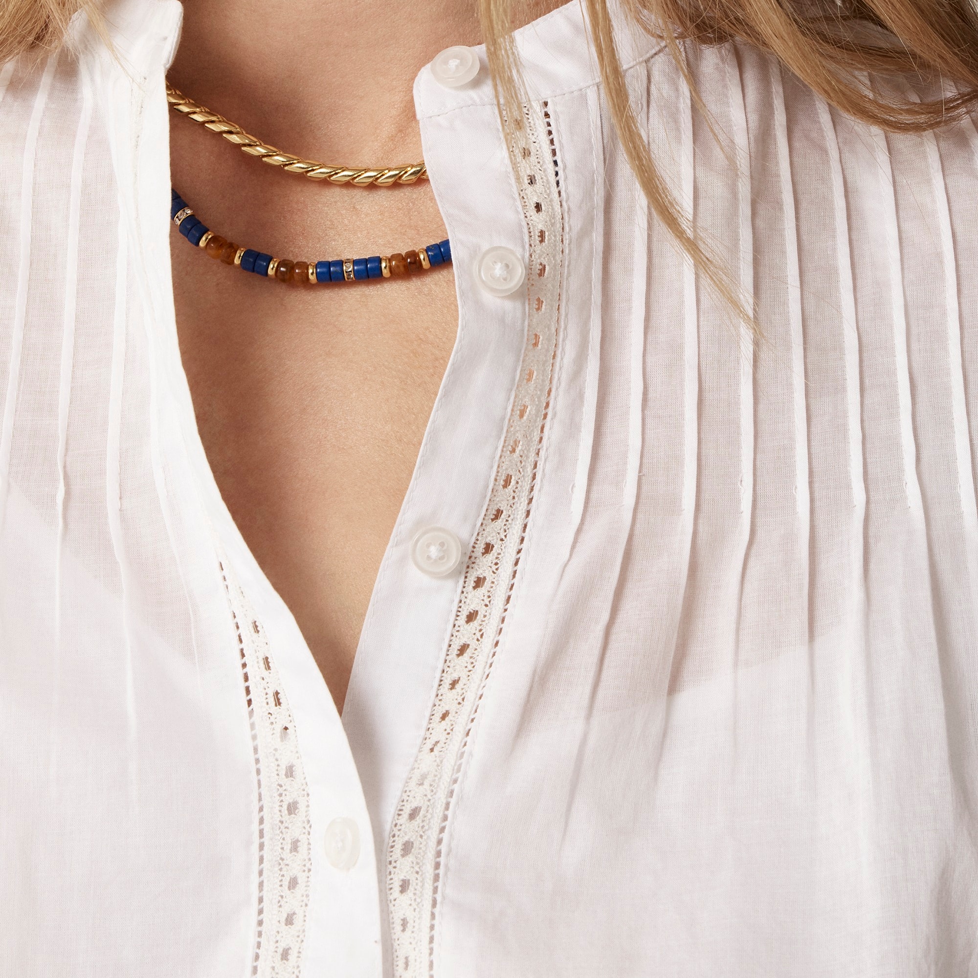 Pintuck Lace-trim Top In Cotton Voile For Women | J.Crew