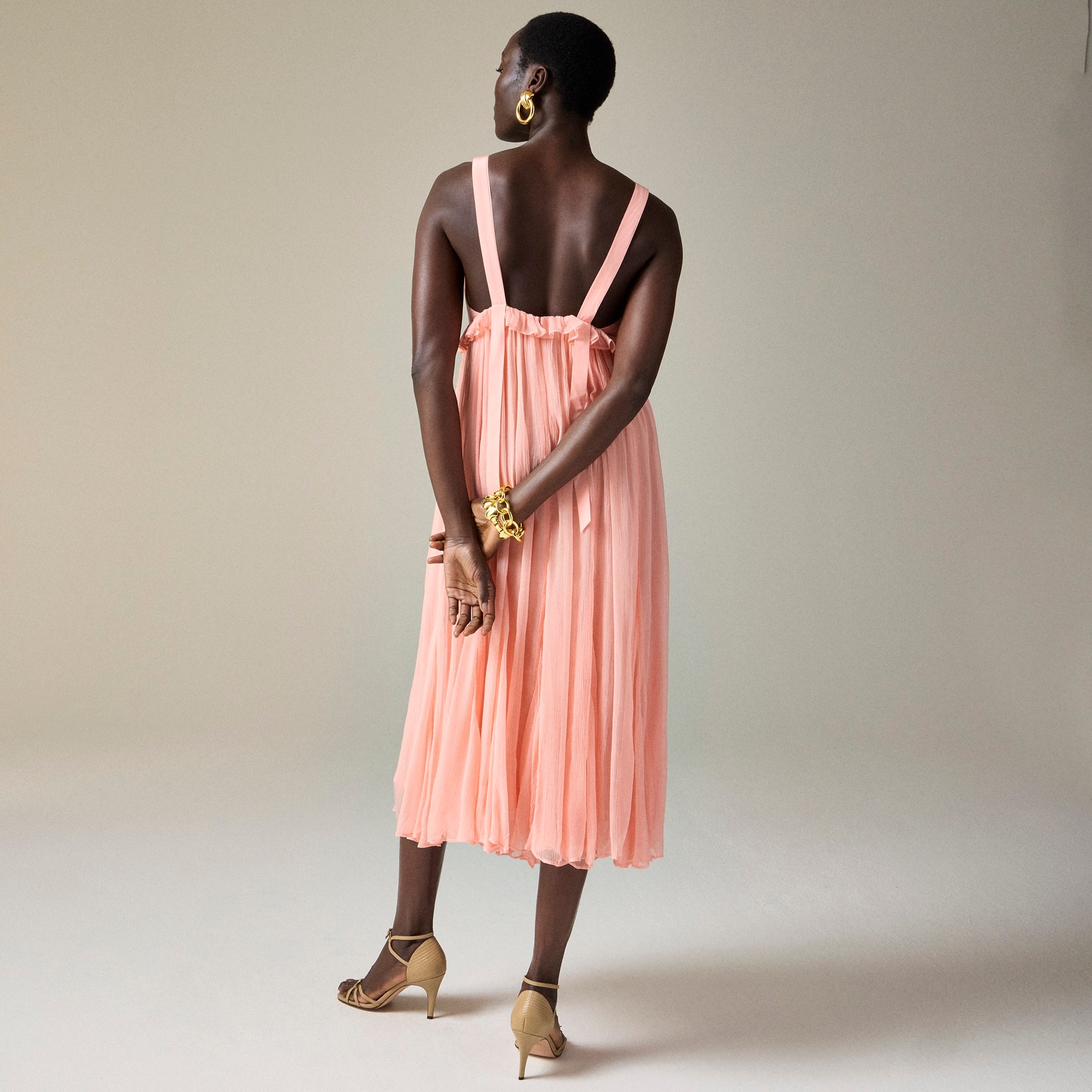 国内発送【J.Crew】Crinkled ruffle-trim dressワンピース関税込 Crinkled Ruffle-trim Dress For Women | J.Crew