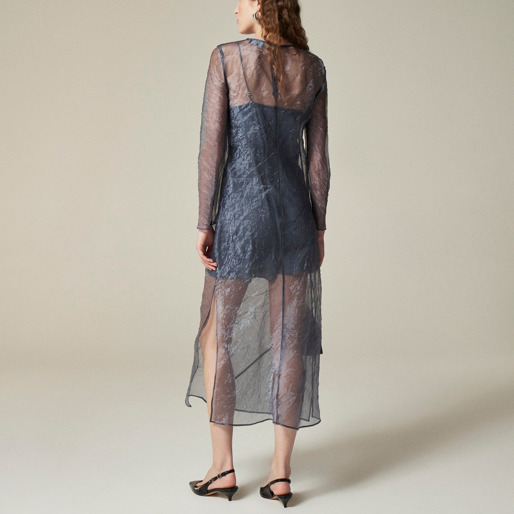 Collection layered sheath dress in textured organza