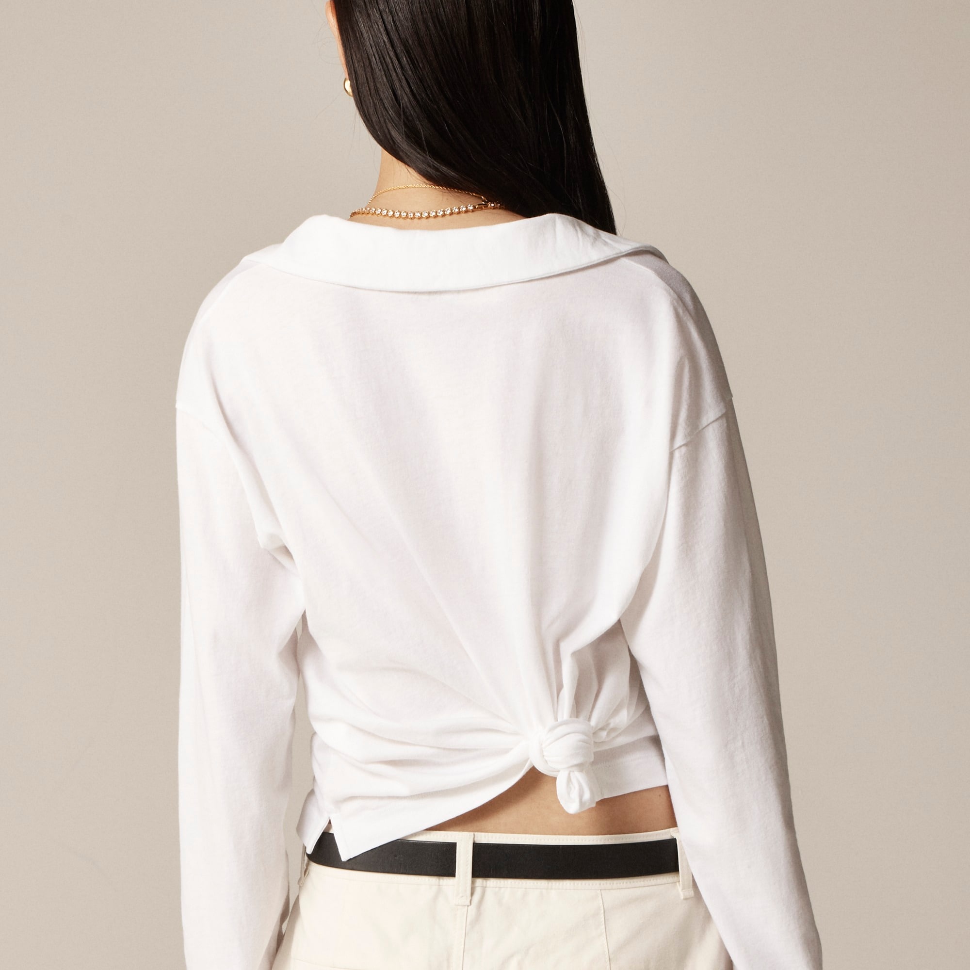 Vintage jersey johnny-collar shirt