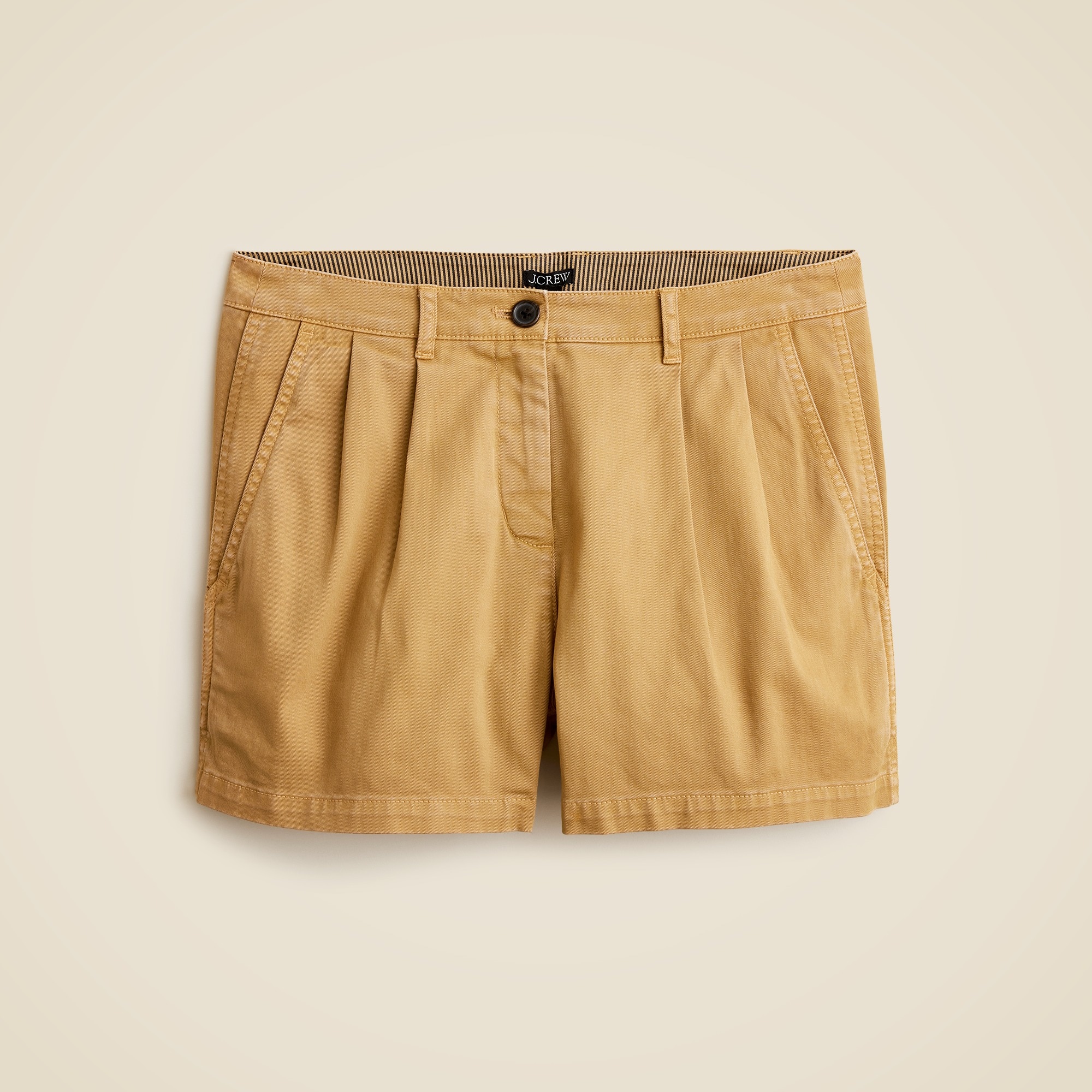 womens 3&quot; pleated heritage chino short