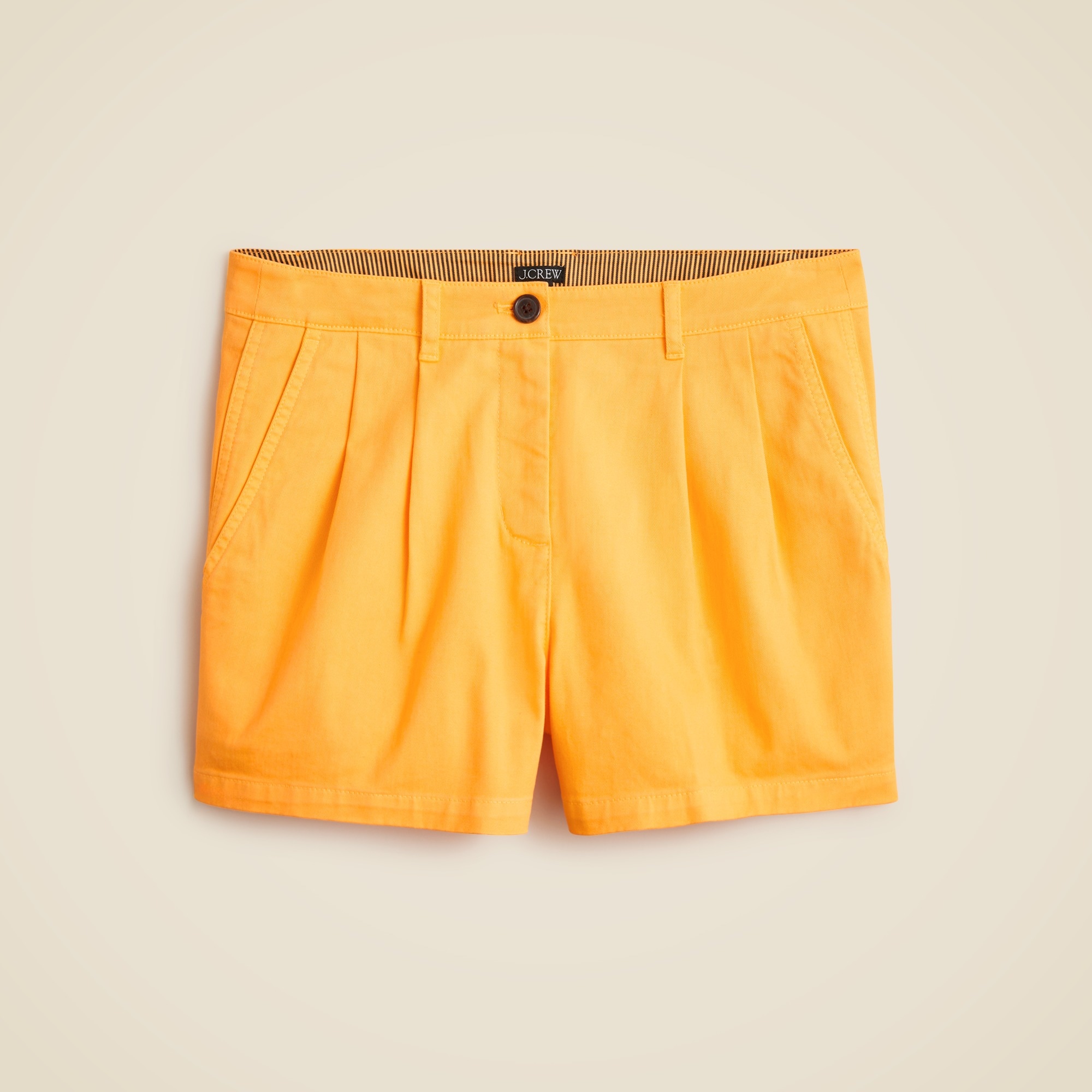 womens 3&quot; pleated heritage chino short