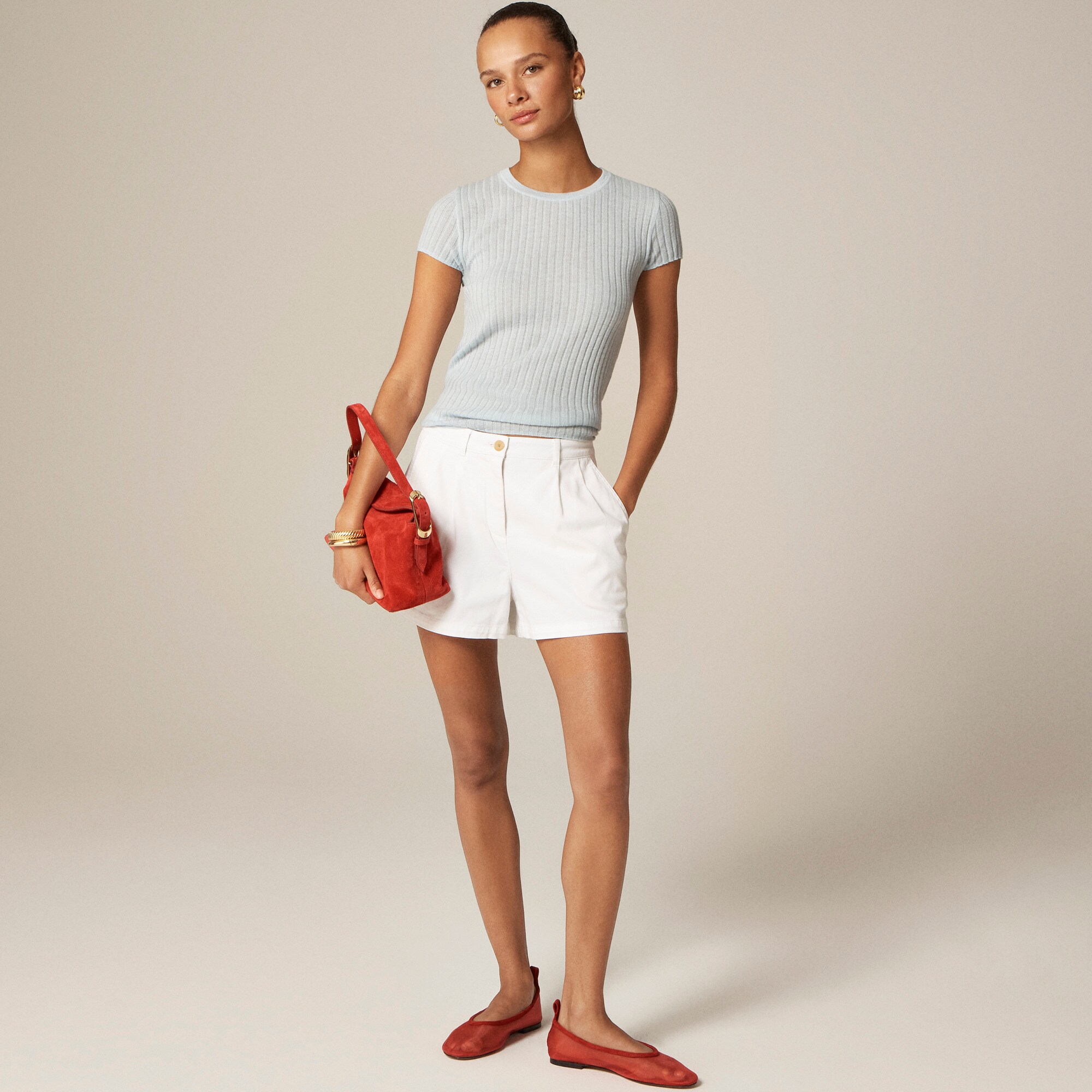  3" pleated heritage chino short