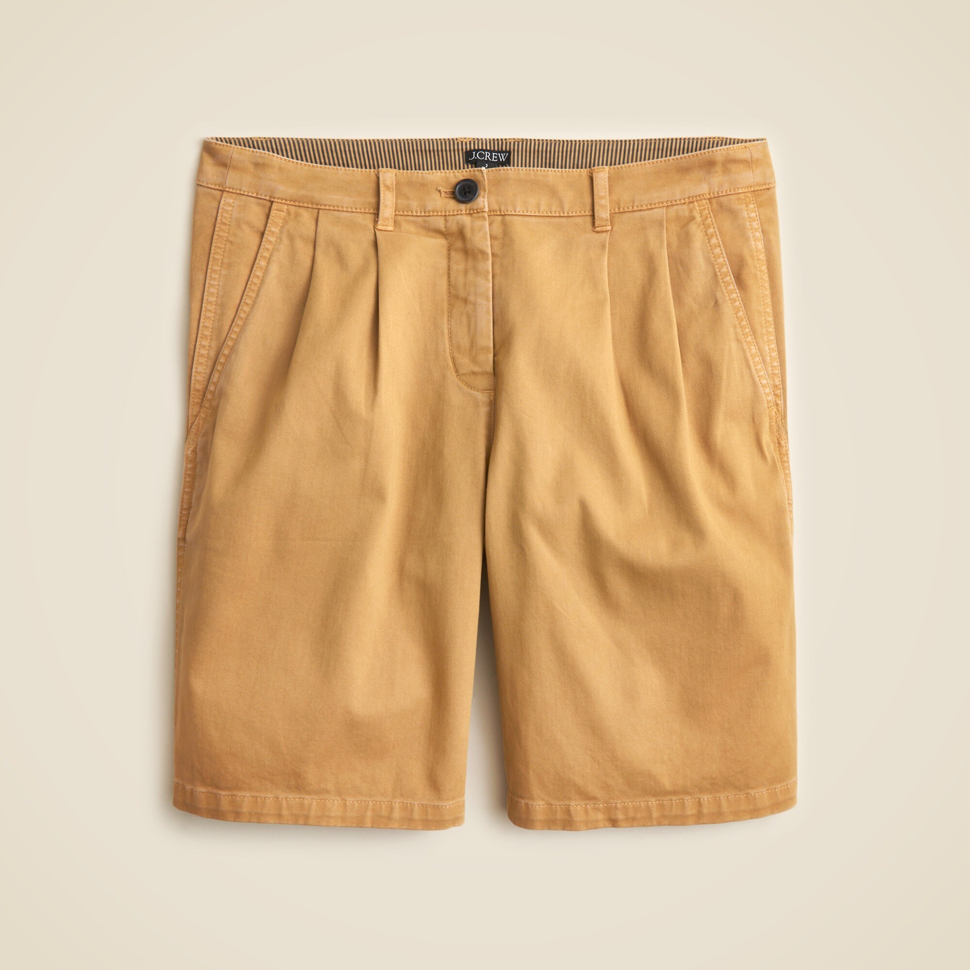 womens 9" pleated heritage chino short
