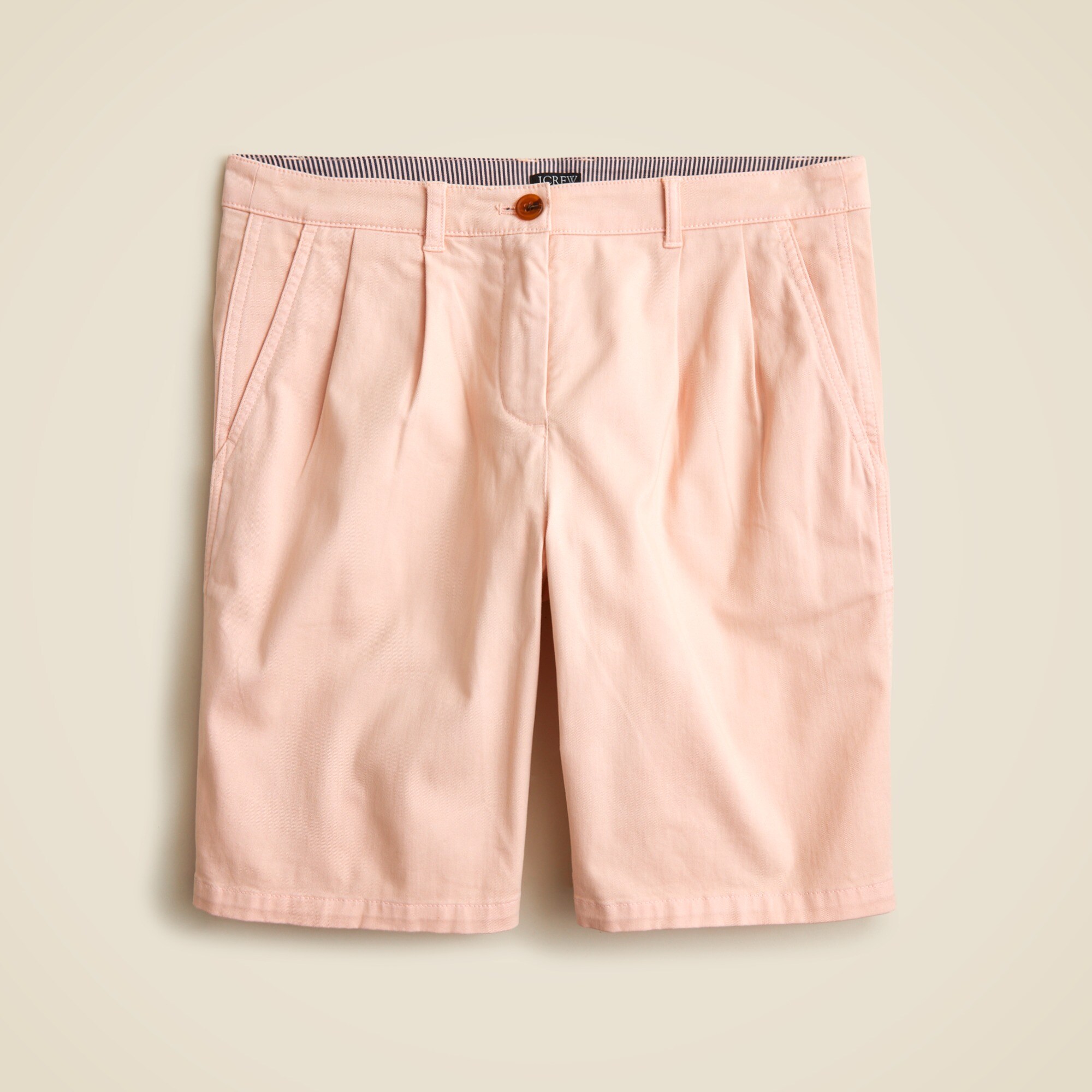 womens 9&quot; pleated heritage chino short