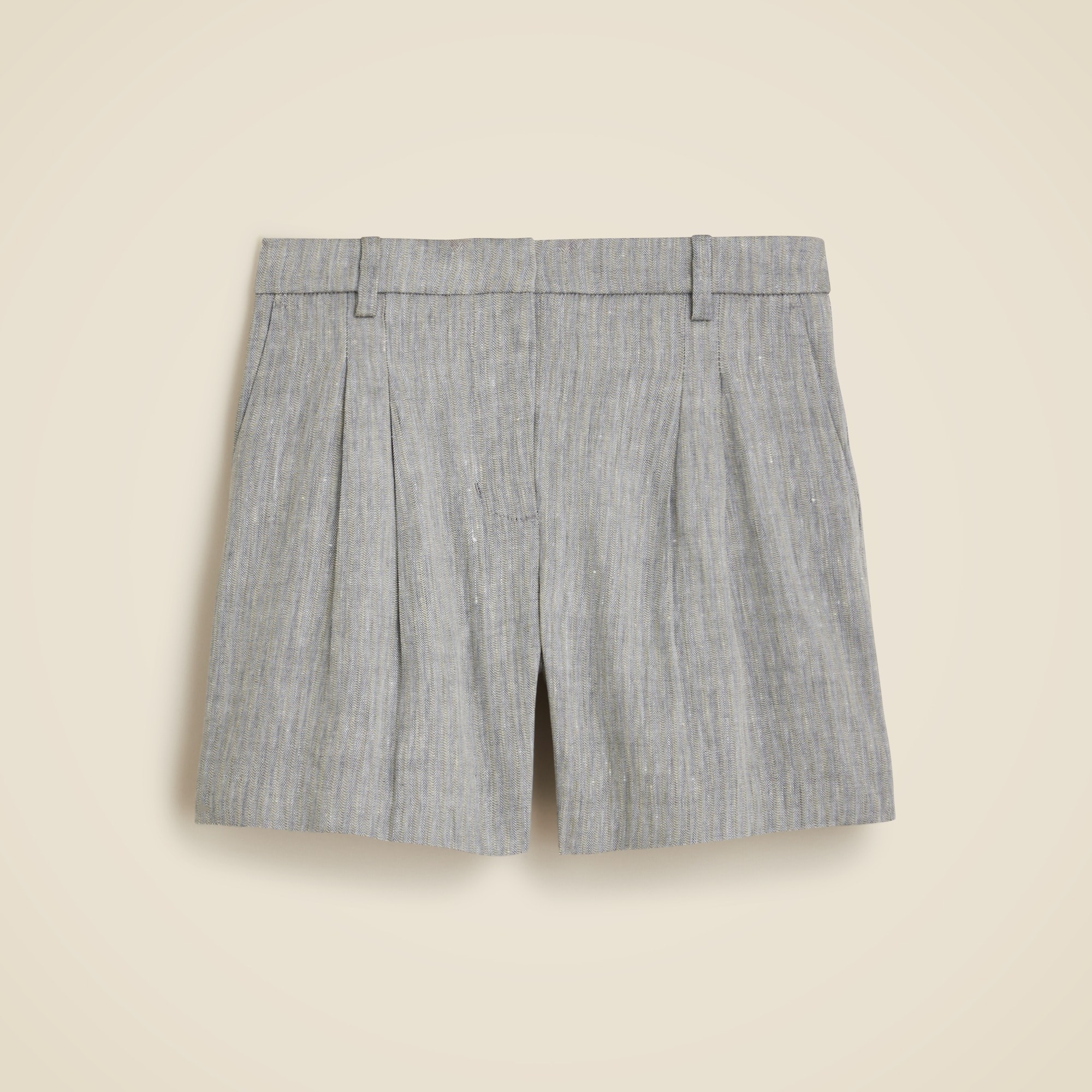 womens Lucia short in herringbone linen blend