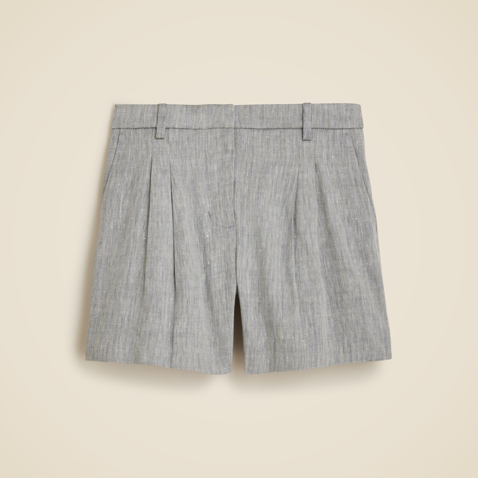 Lucia short in herringbone linen blend