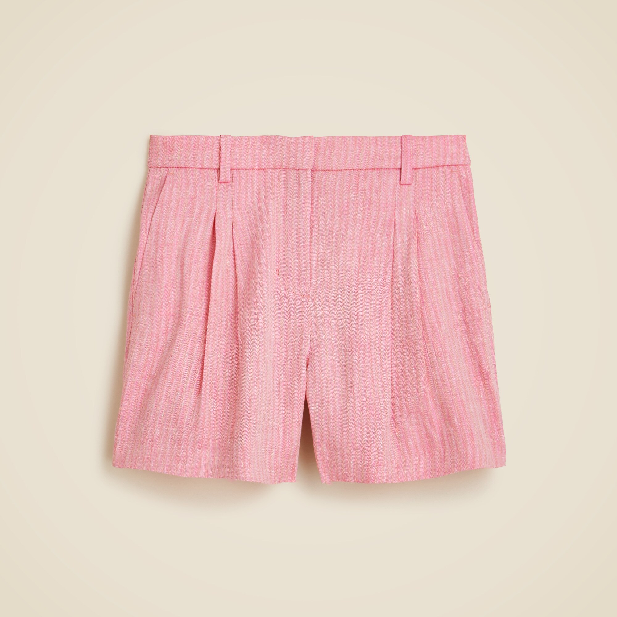 Lucia short in herringbone linen blend