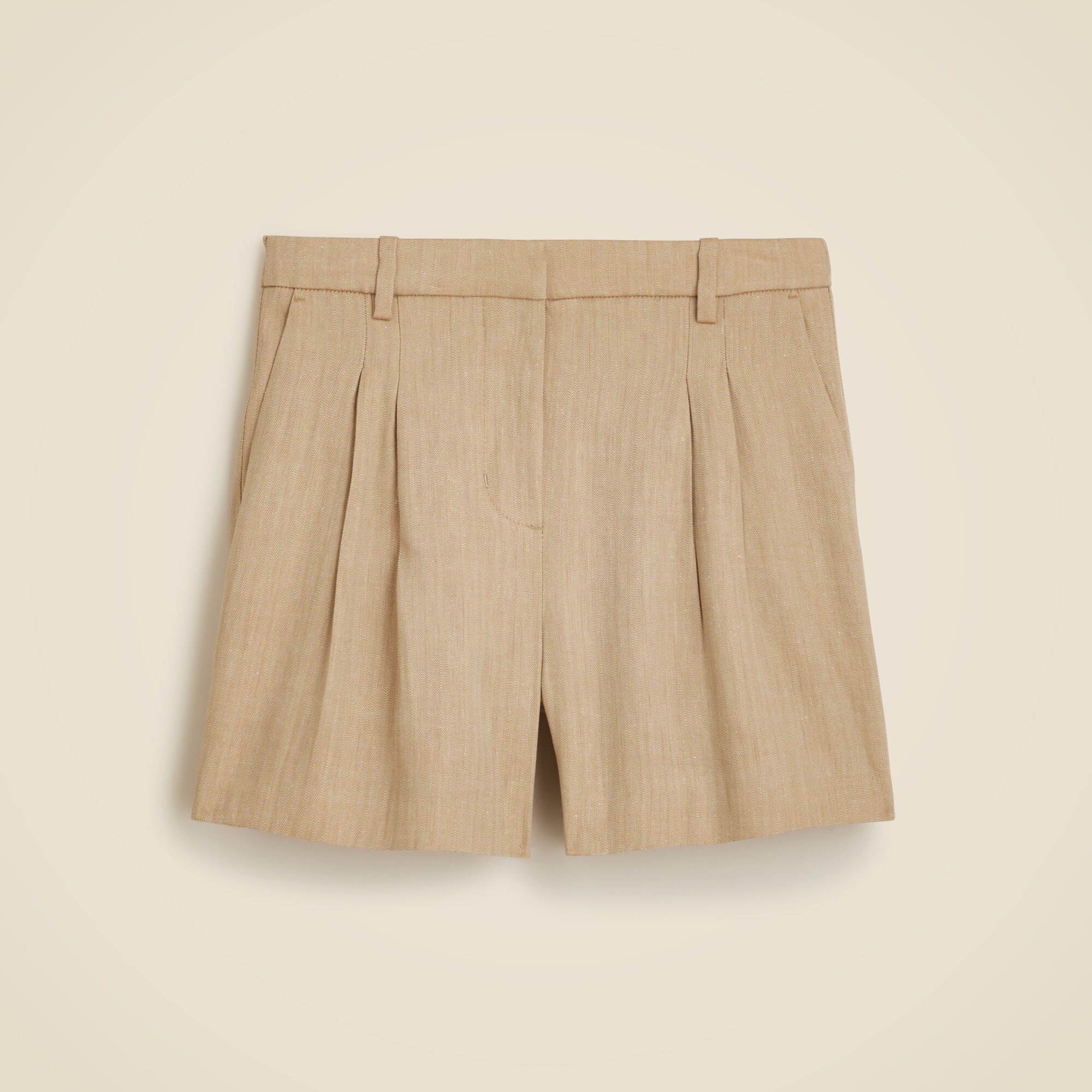 Lucia short in herringbone linen blend