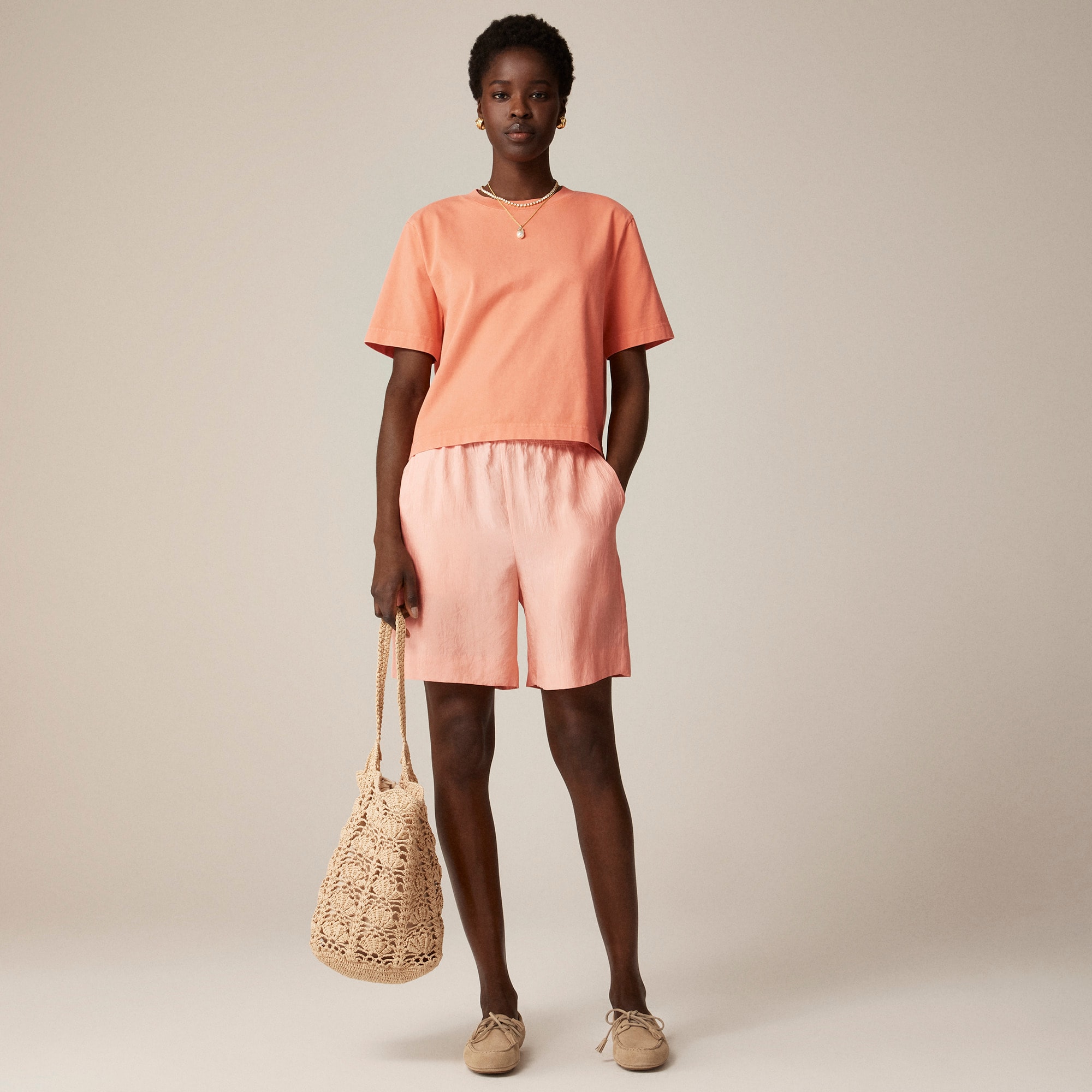 womens Stratus short in textured satin