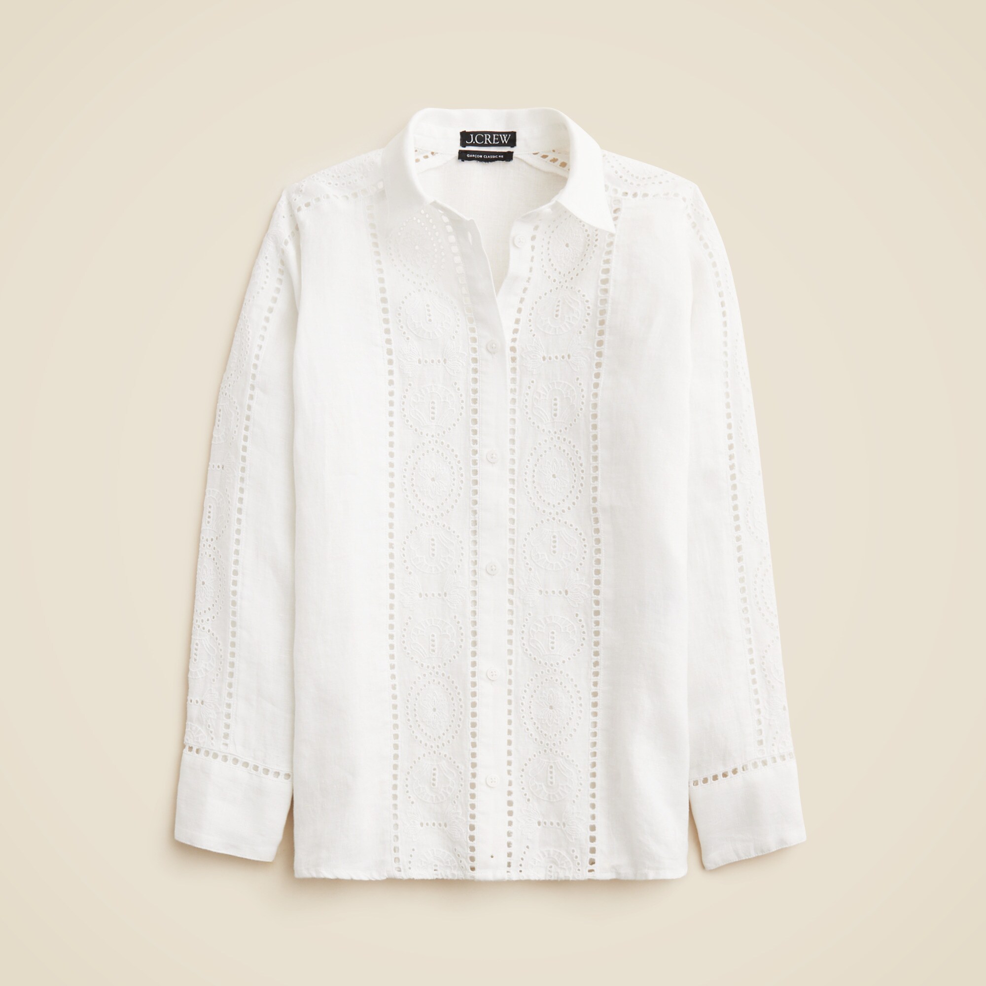 Garçon classic shirt in eyelet linen