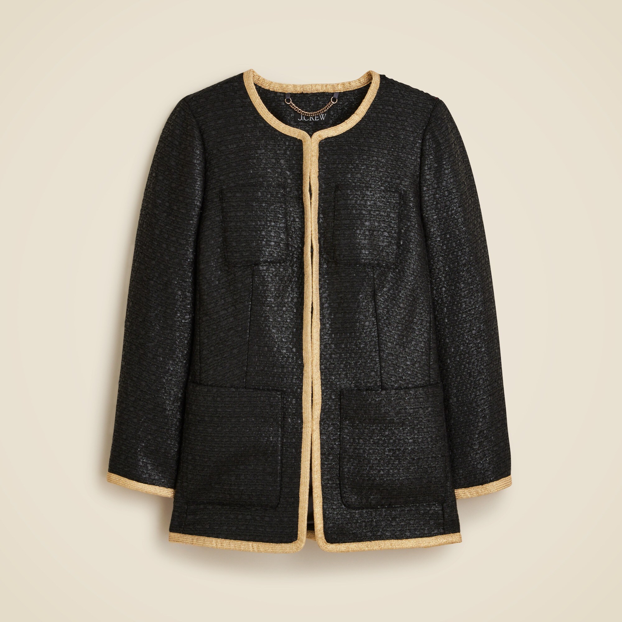 Lacquered Tweed Jacket For Women | J.Crew