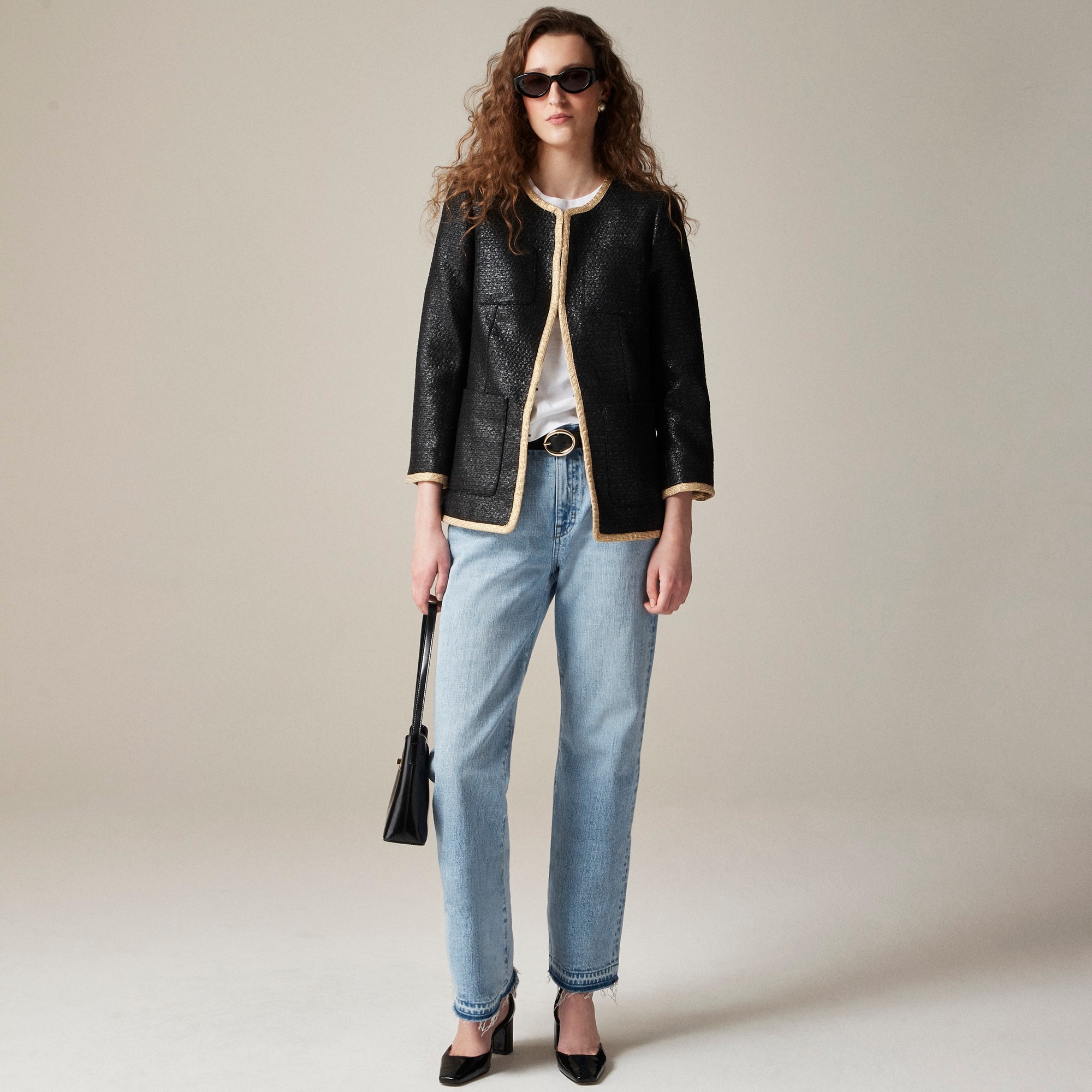 womens Lacquered tweed jacket