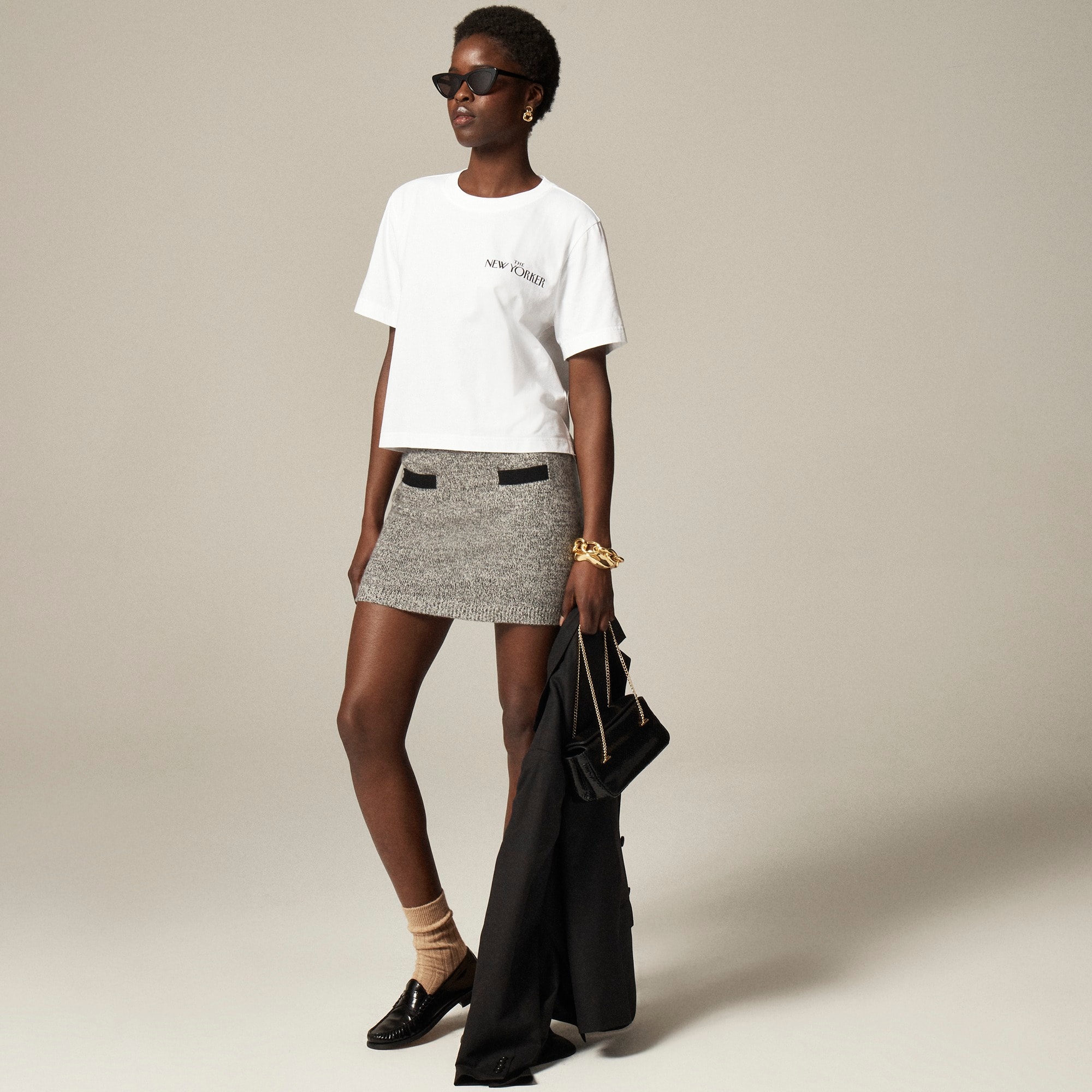 womens Limited-edition The New Yorker X J.Crew relaxed-fit cartoon graphic T-shirt