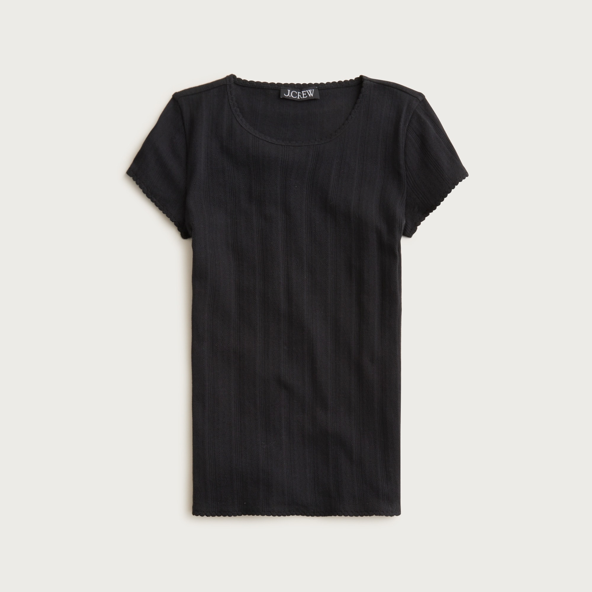 Pointelle short-sleeve T-shirt