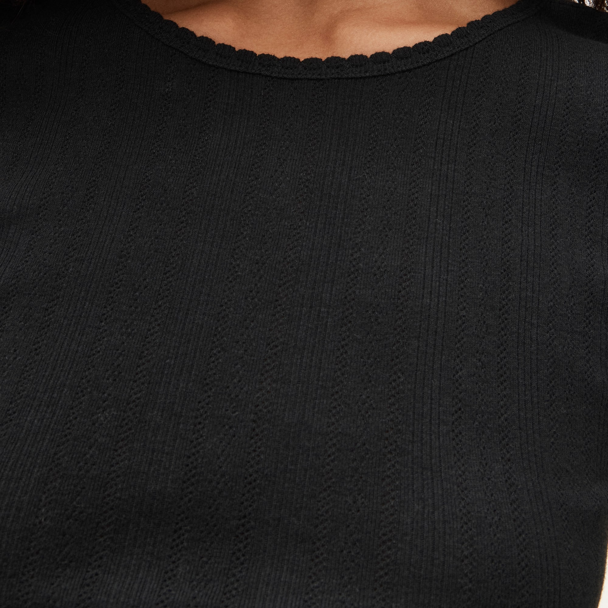 Pointelle short-sleeve T-shirt