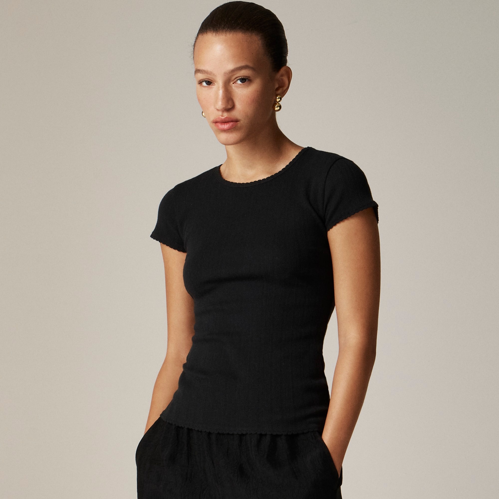 j.crew: pointelle short-sleeve t-shirt for women