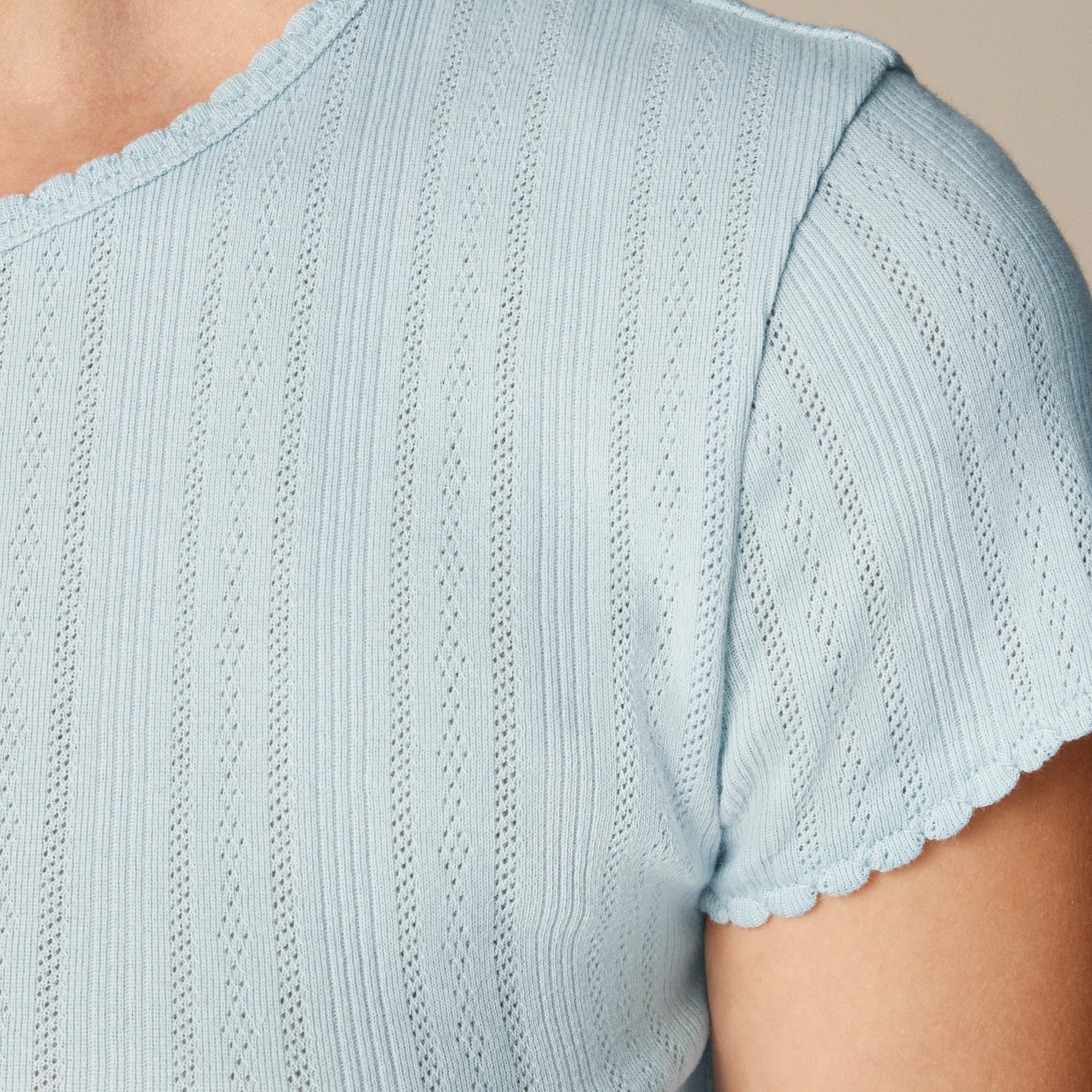 Pointelle short-sleeve T-shirt