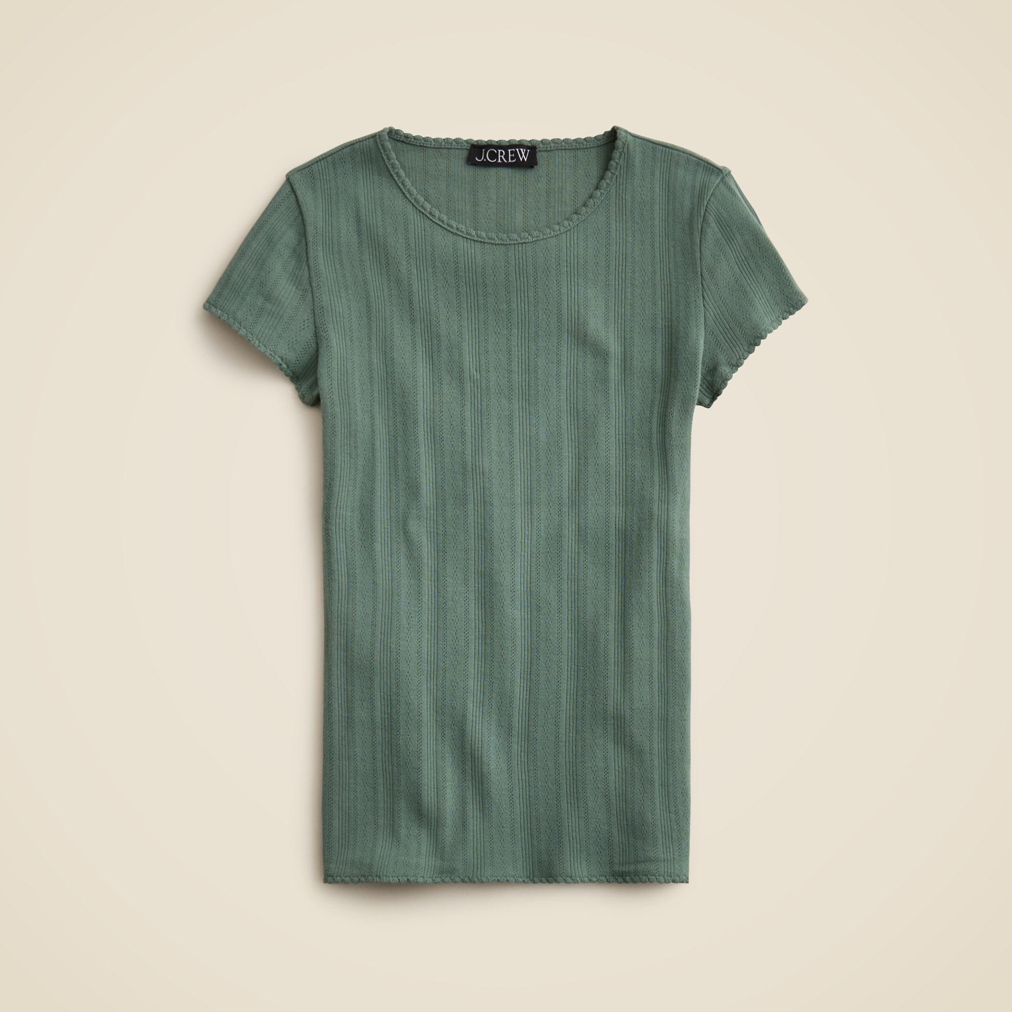 Pointelle short-sleeve T-shirt