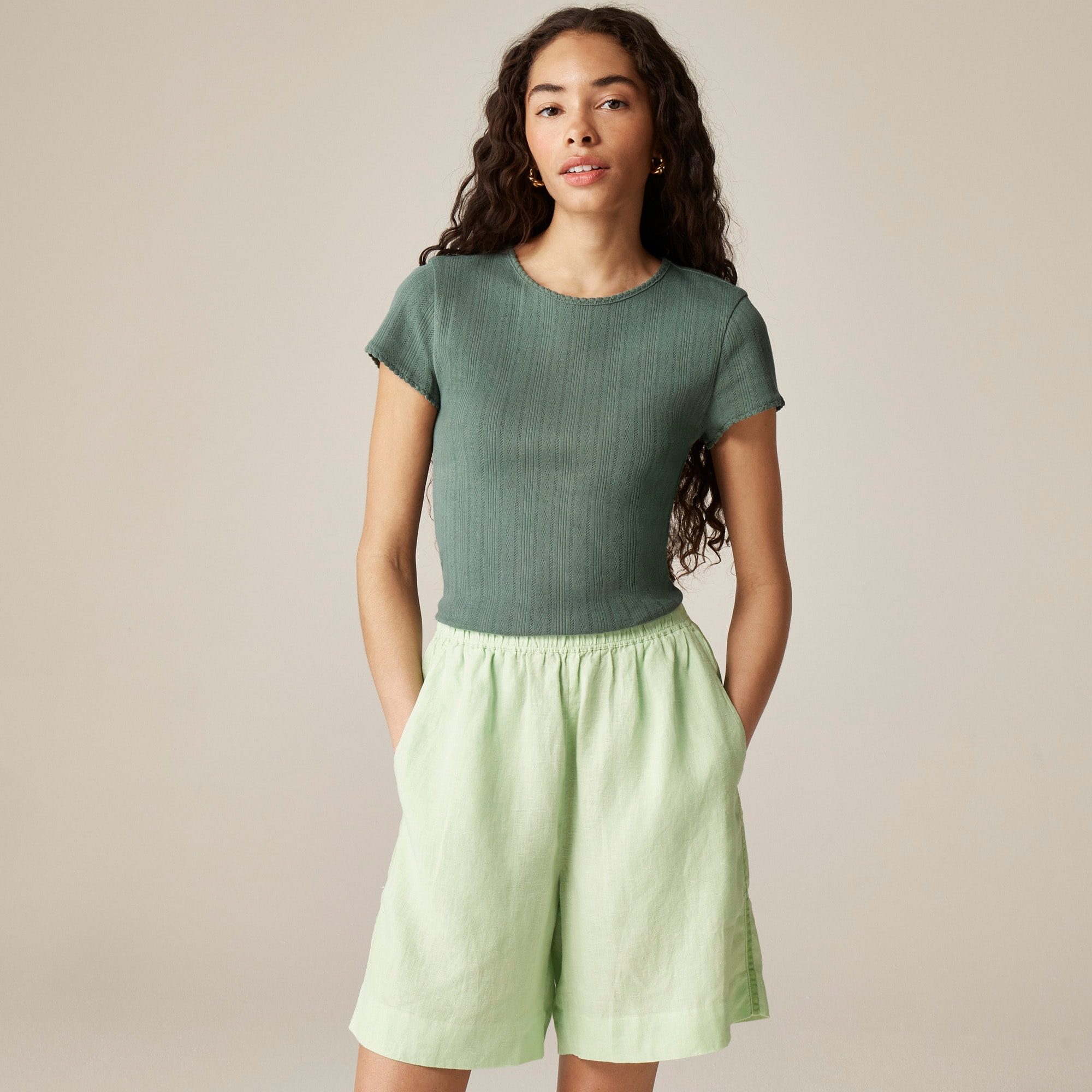 womens Pointelle short-sleeve T-shirt