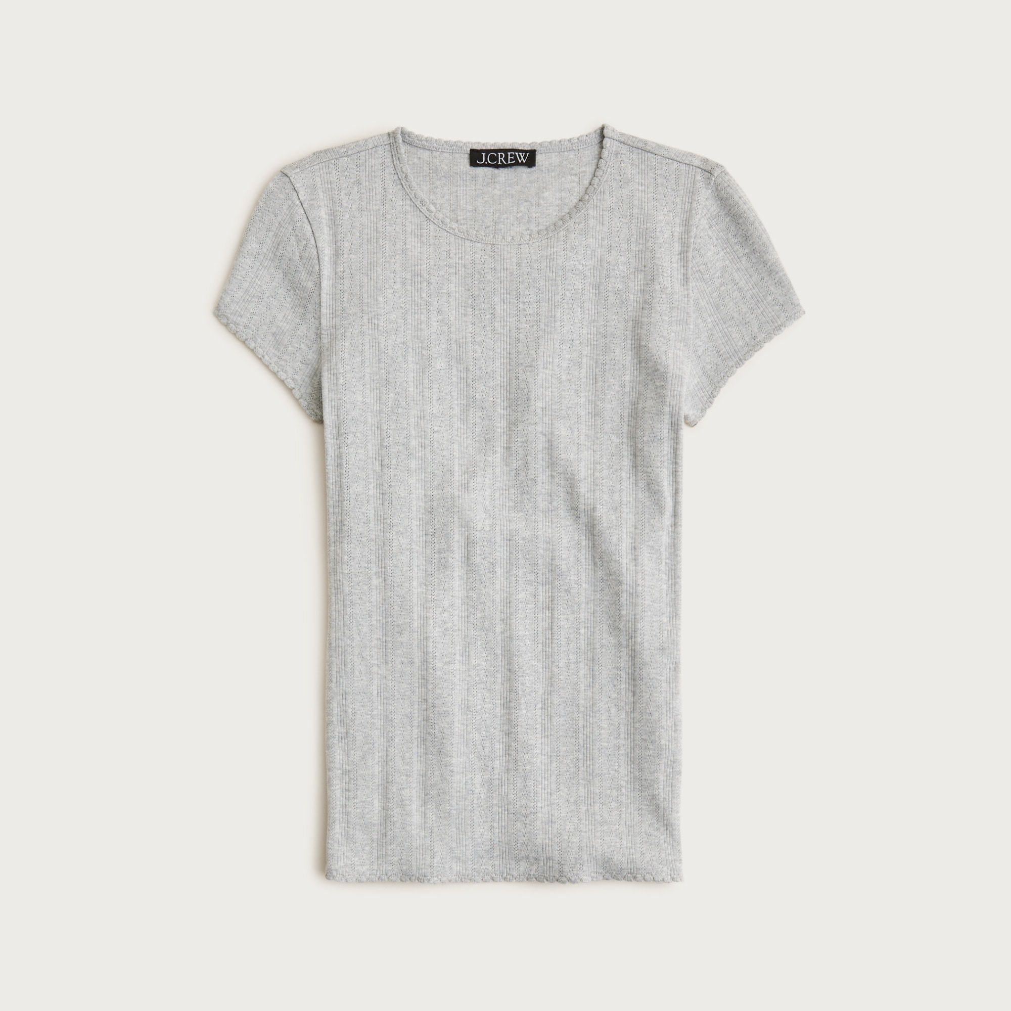 Pointelle short-sleeve T-shirt