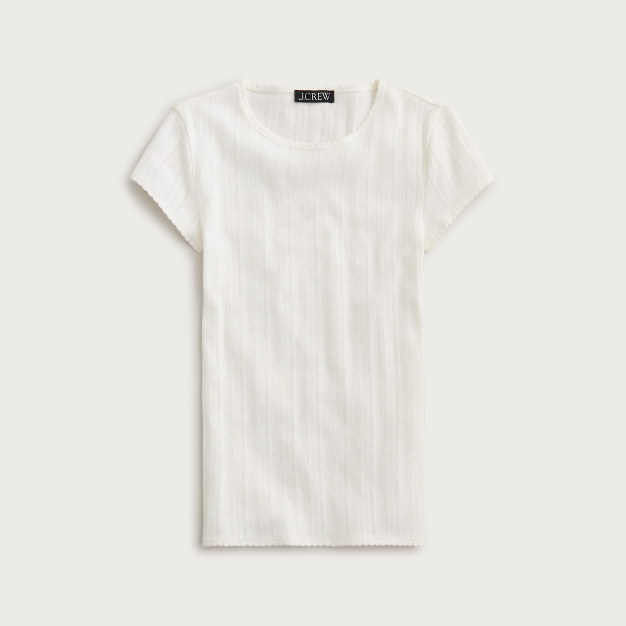Pointelle short-sleeve T-shirt