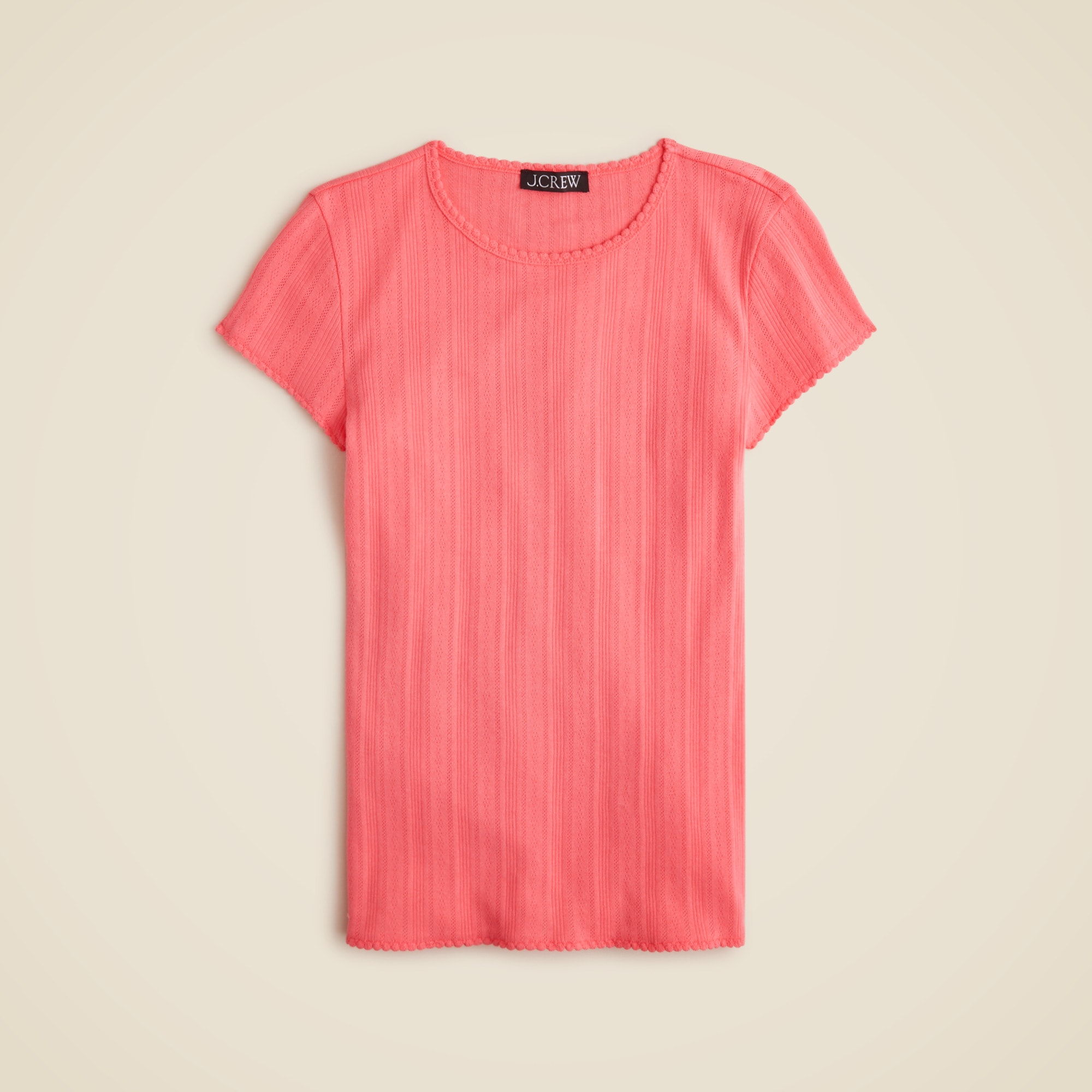 Pointelle short-sleeve T-shirt
