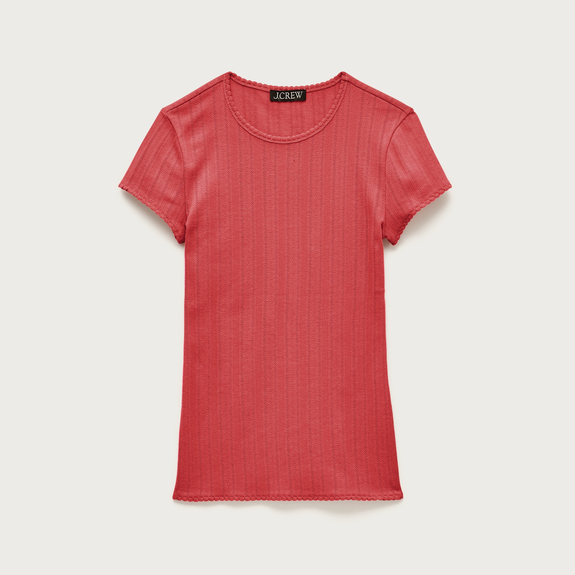Pointelle short-sleeve T-shirt
