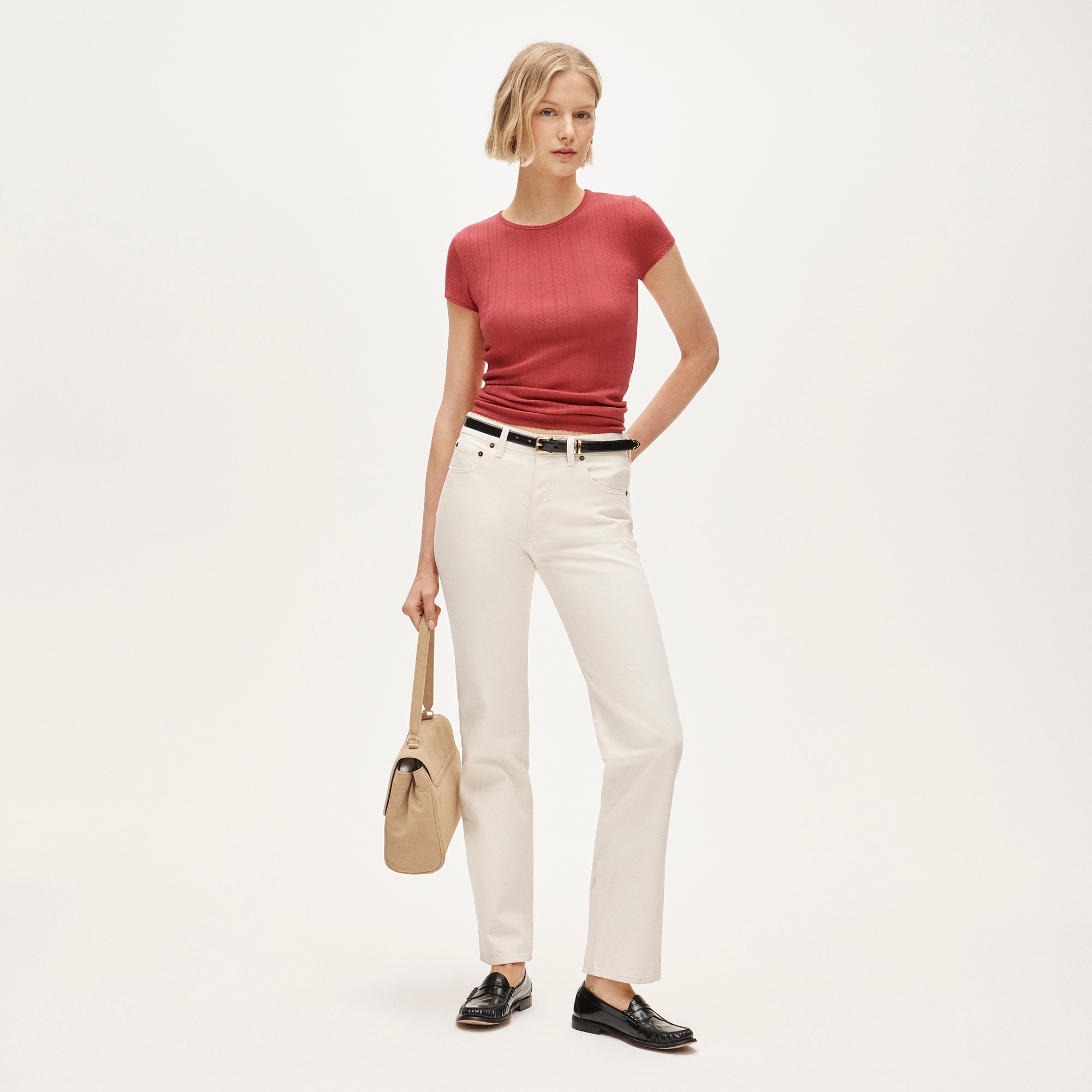 Pointelle short-sleeve T-shirt - image 3