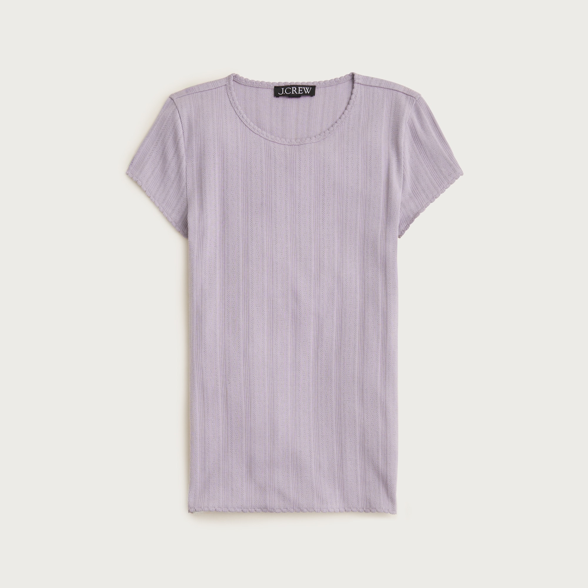 Pointelle short-sleeve T-shirt